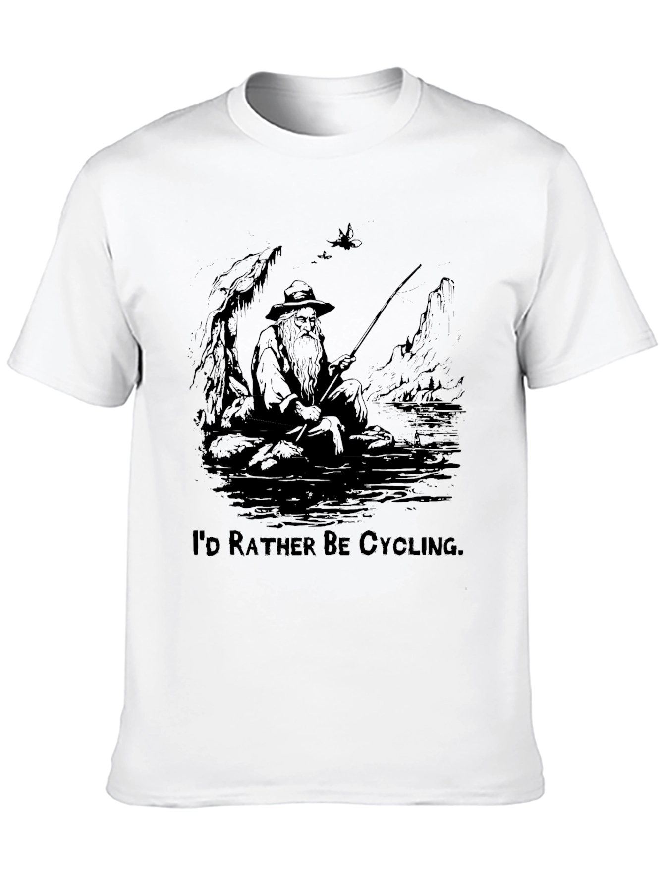 Fishing & Cycling Graphic T-Shirt - Soft Cotton Blend