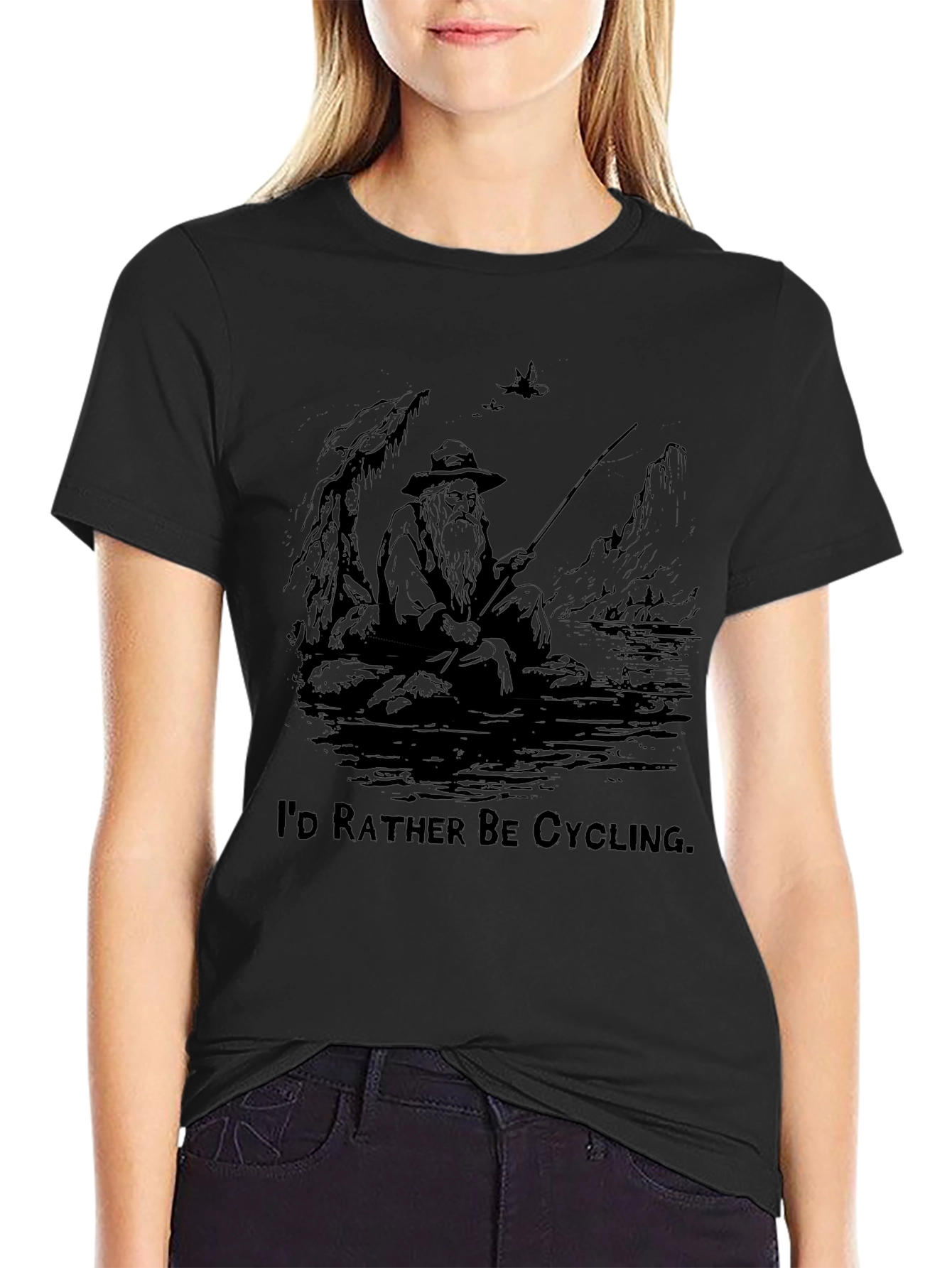 Fishing & Cycling Graphic T-Shirt - Soft Cotton Blend