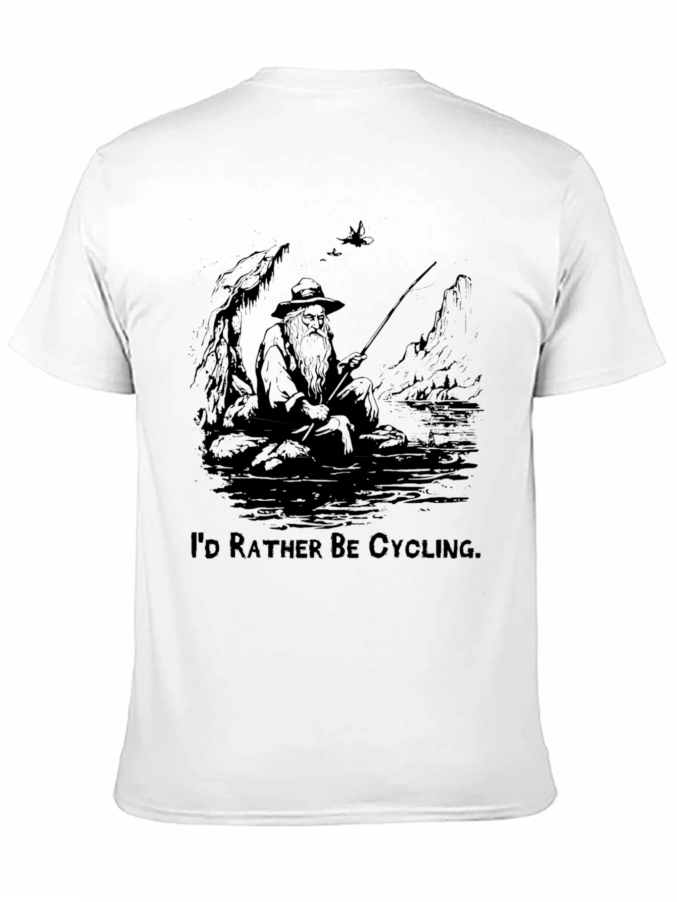 Fishing & Cycling Graphic T-Shirt - Soft Cotton Blend