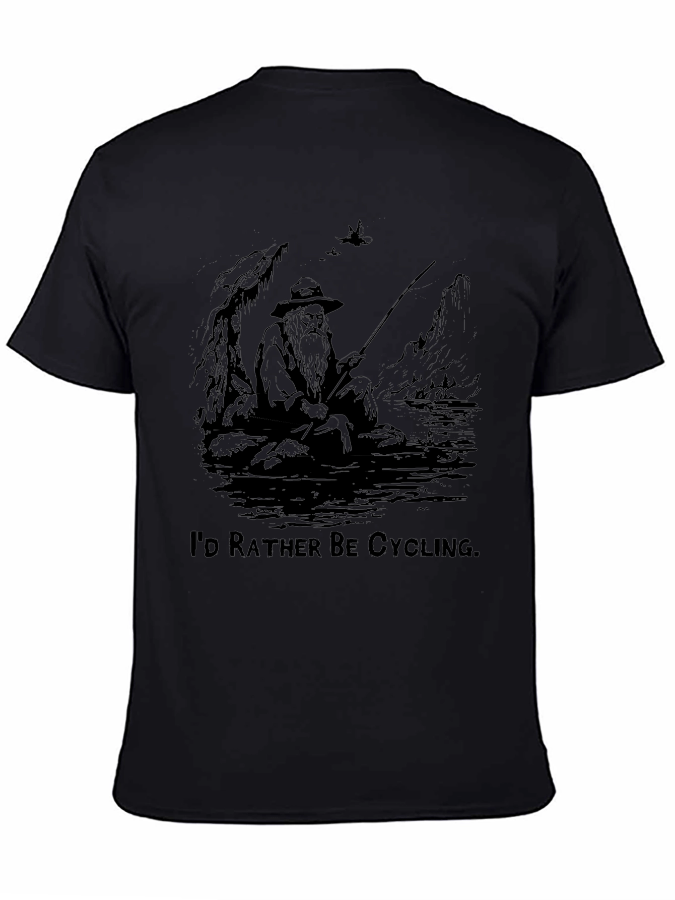 Fishing & Cycling Graphic T-Shirt - Soft Cotton Blend