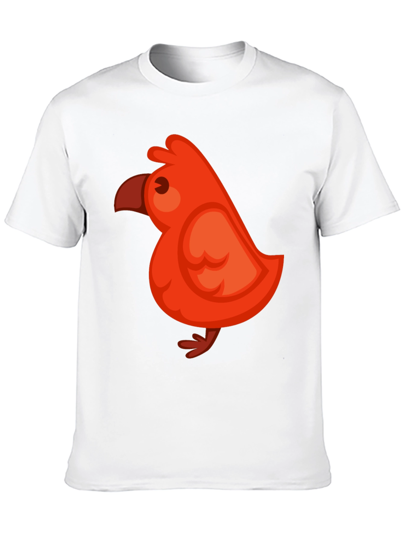 Cute Red Bird Graphic Tee - Soft Cotton Blend