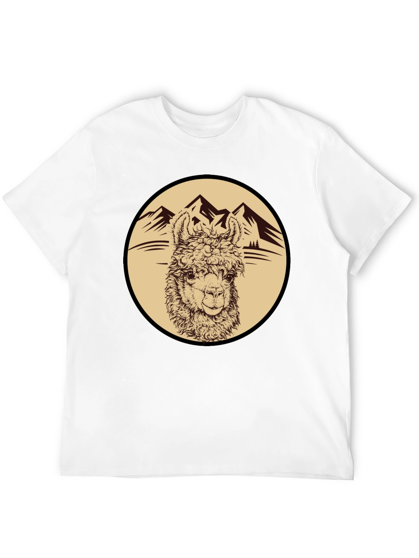 Llama Mountain Graphic Tee - Black