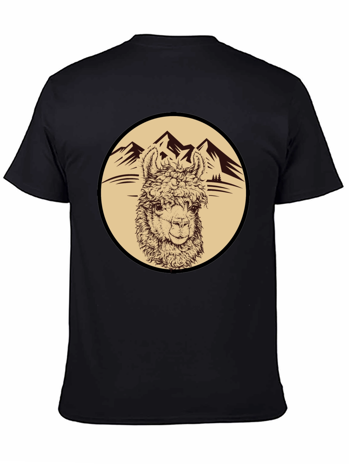 Llama Mountain Graphic Tee - Black