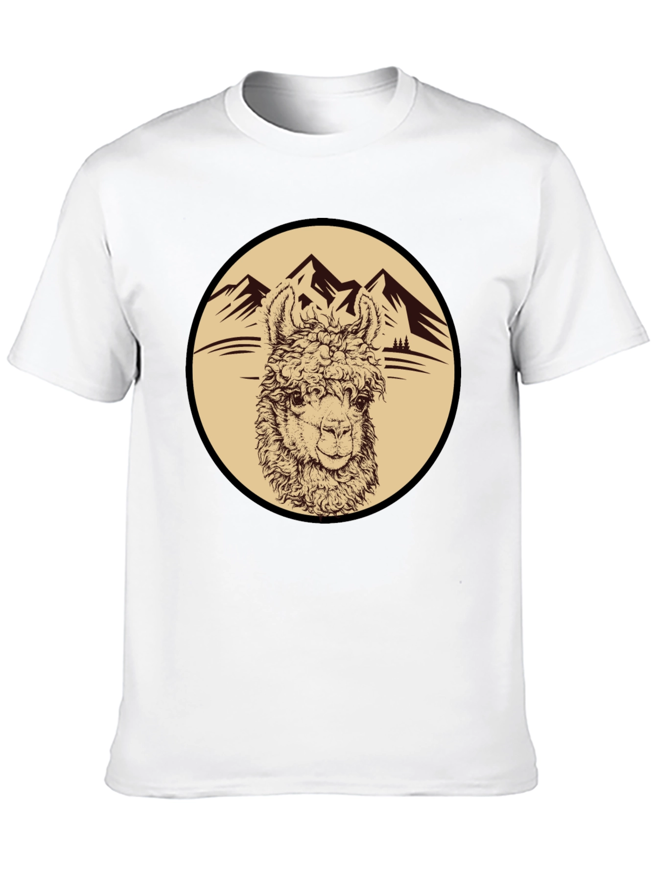 Llama Mountain Graphic Tee - Black