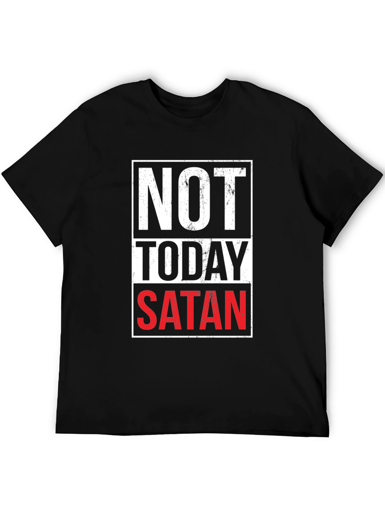 Not Today Satan Graphic T-Shirt - Black Casual Tee