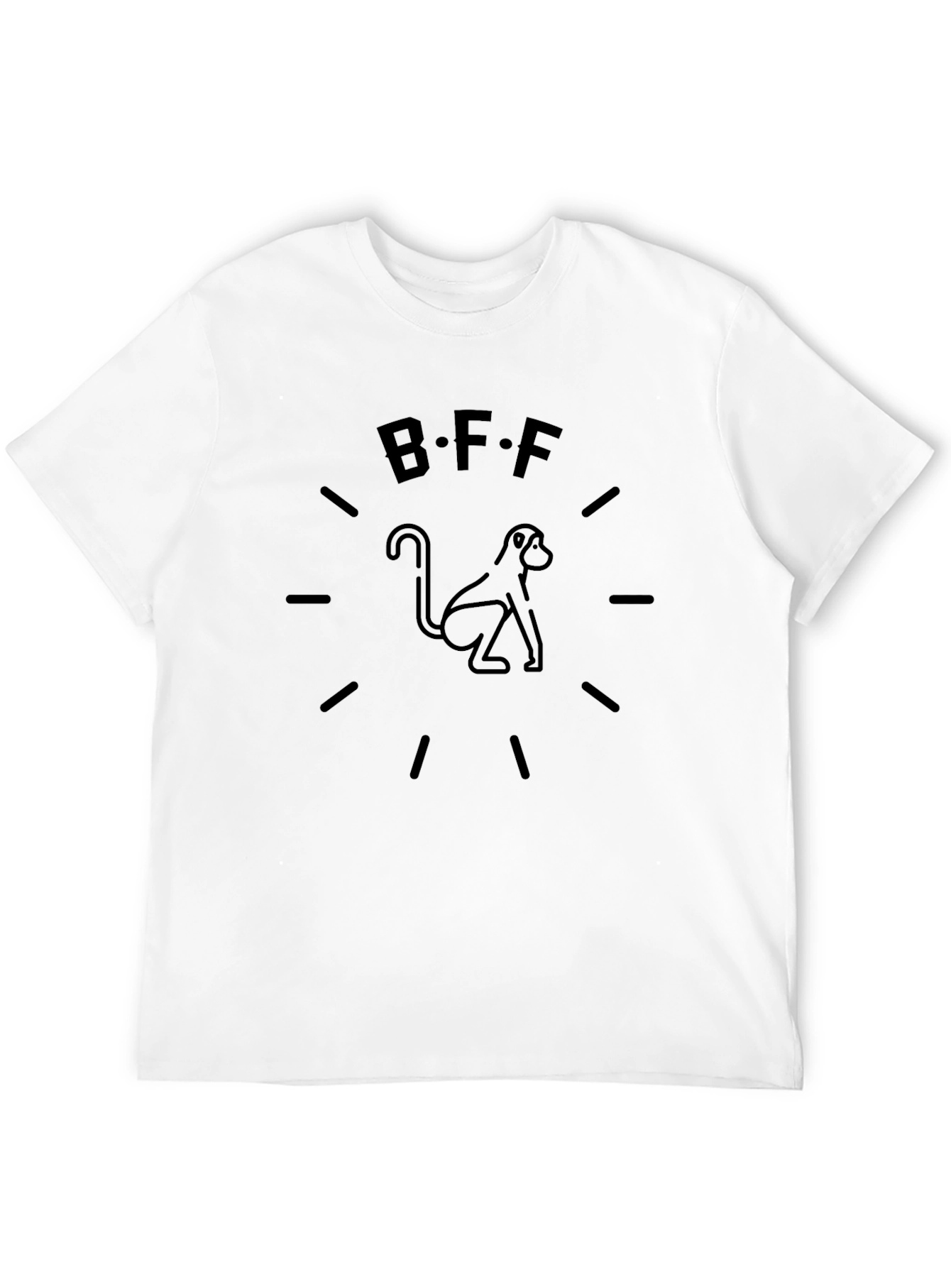 BFF Monkey Graphic Black T-Shirt