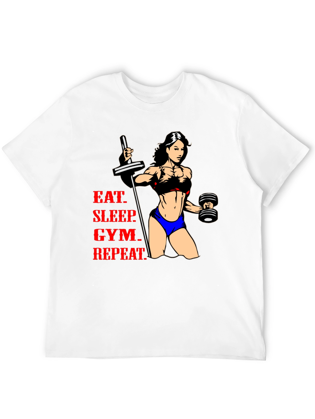 Eat Sleep Gym Repeat Fitness Graphic T-Shirt
