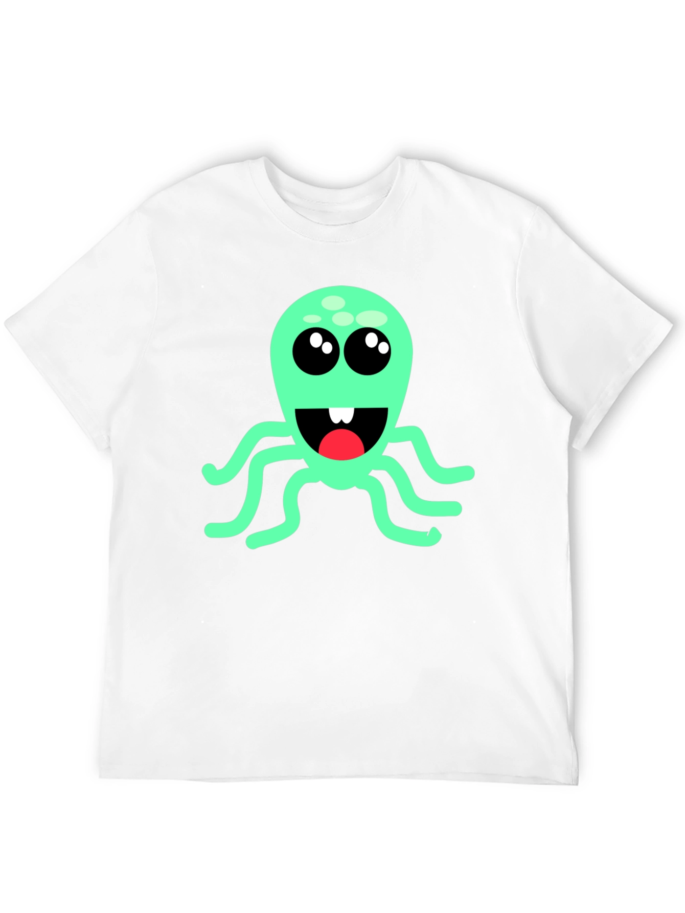 Cute Cartoon Octopus Graphic T-Shirt - Black