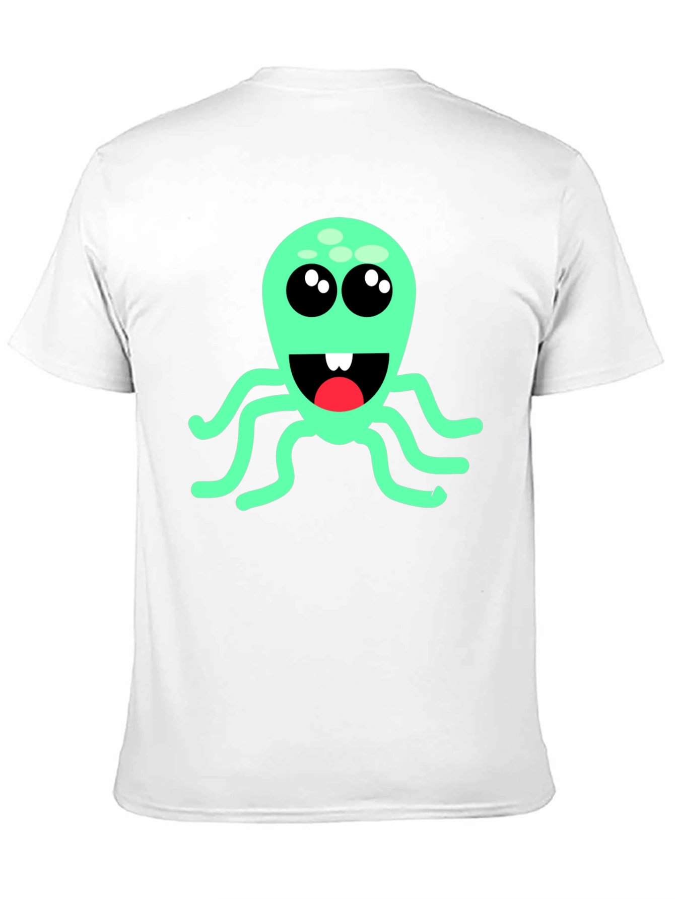 Cute Cartoon Octopus Graphic T-Shirt - Black