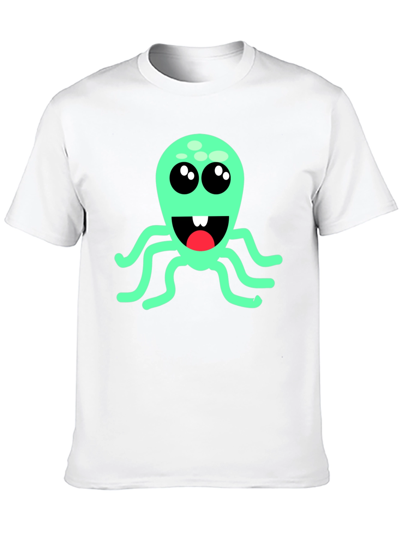 Cute Cartoon Octopus Graphic T-Shirt - Black