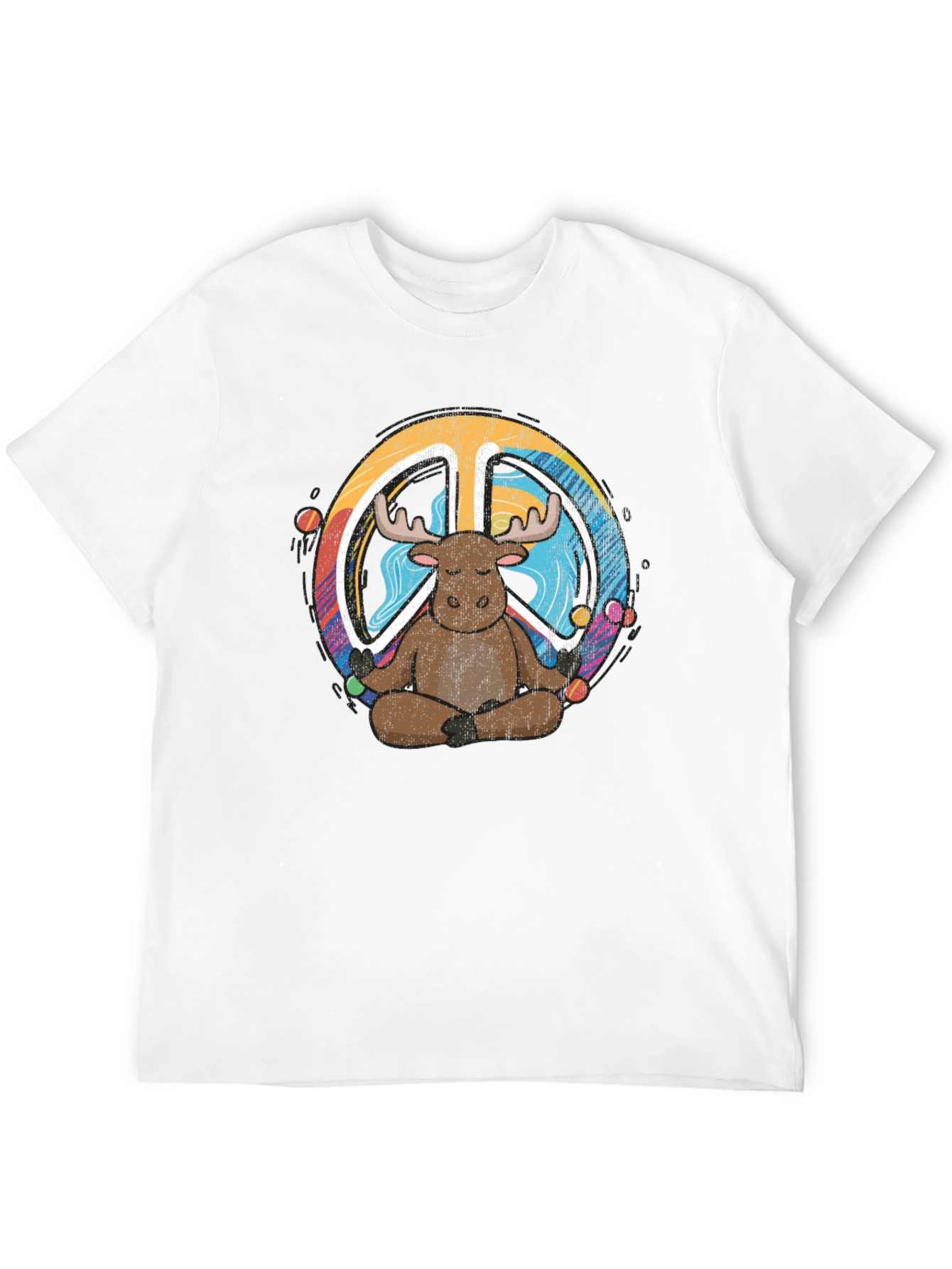 Moose Meditation Peace Sign Graphic Tee