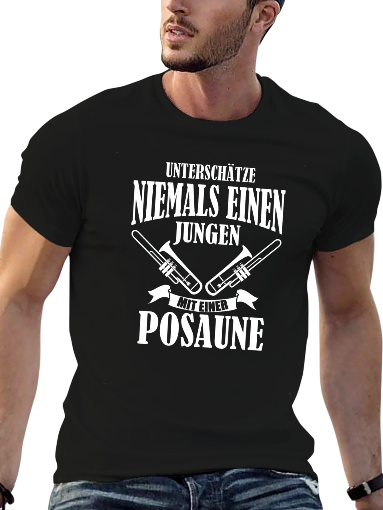 Unterschätze Niemals Einen Jungen T-Shirt Trombone Player Musician