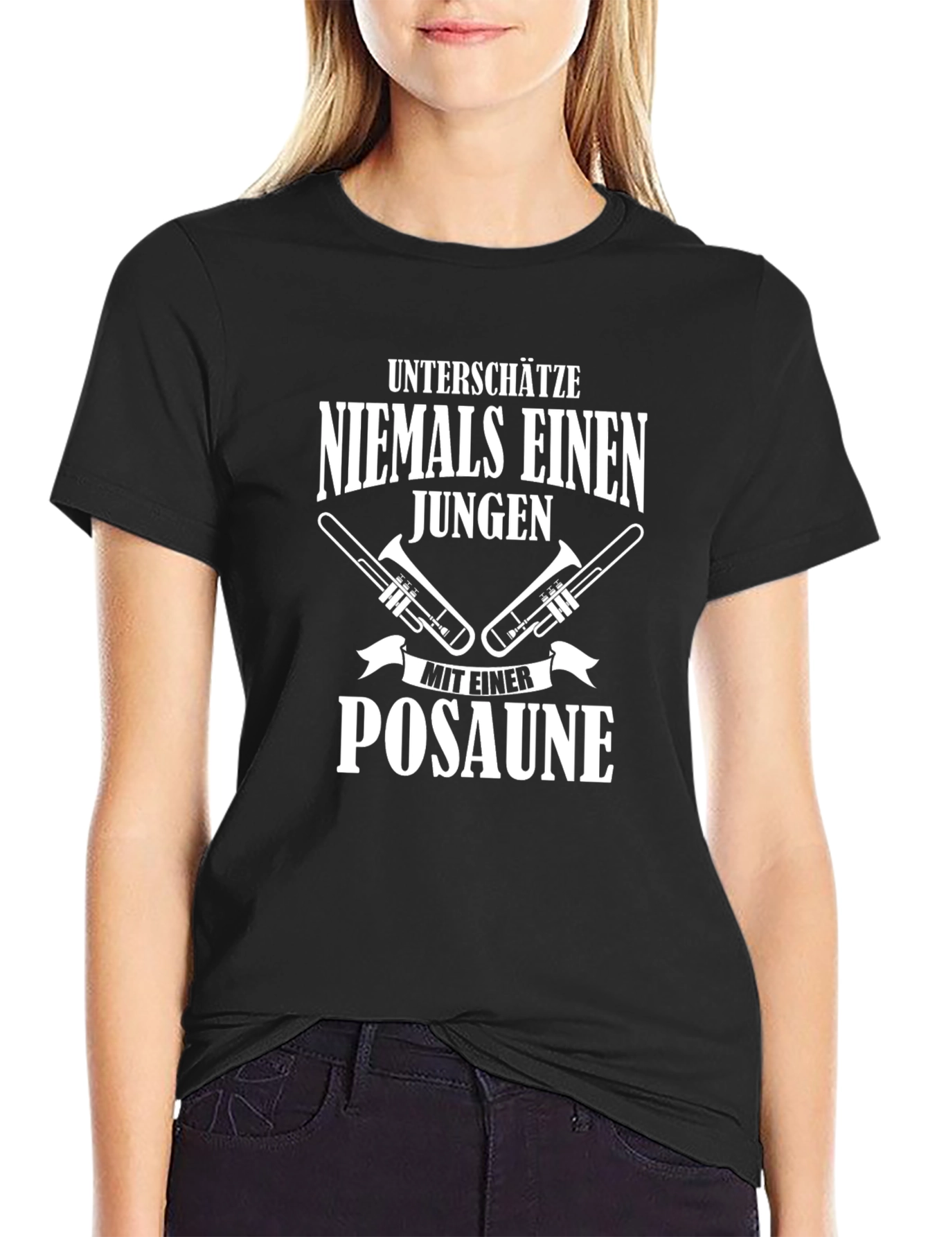 Unterschätze Niemals Einen Jungen T-Shirt Trombone Player Musician