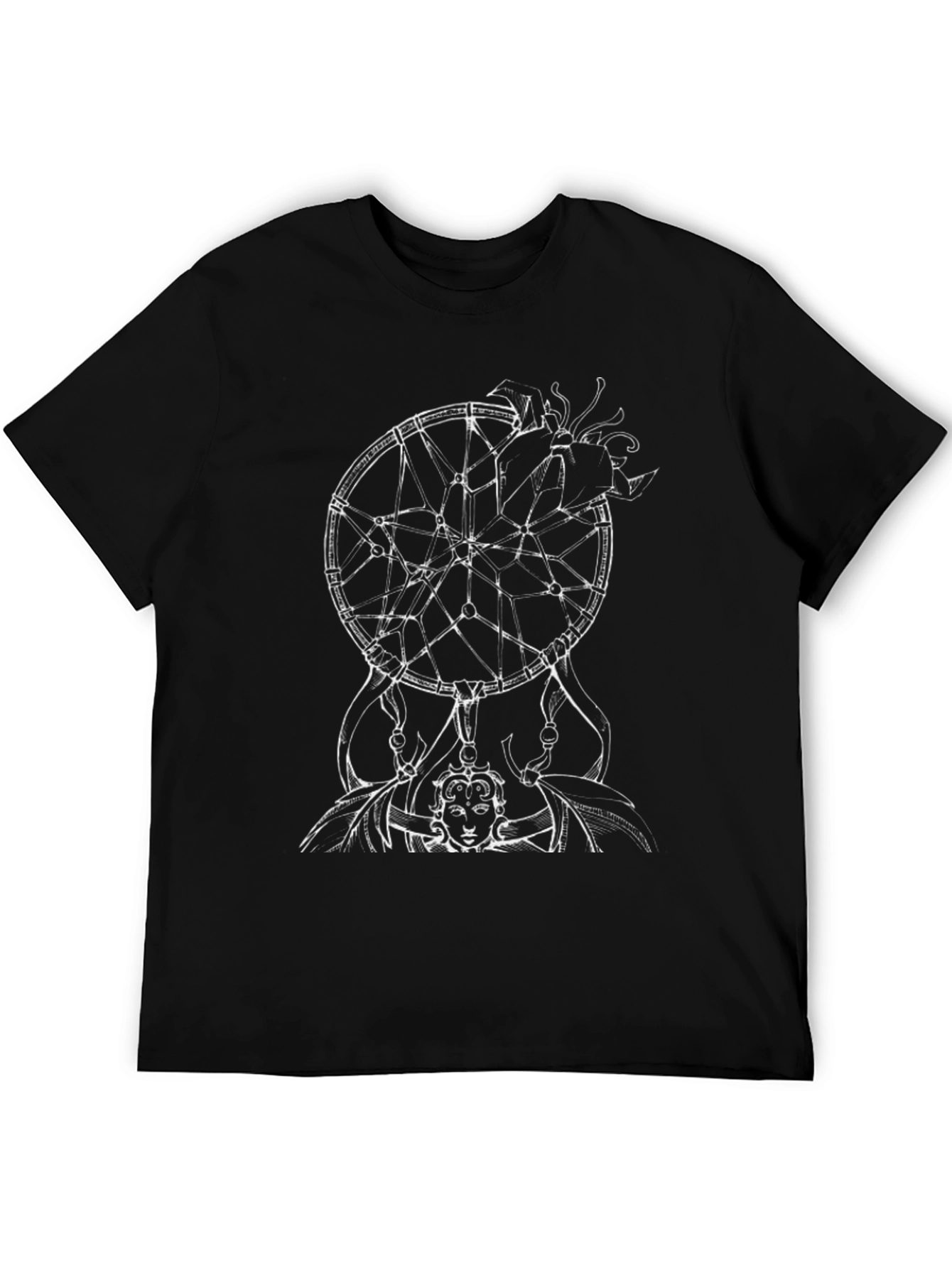 Dreamcatcher Graphic Tee - Soft Black Cotton Comfort