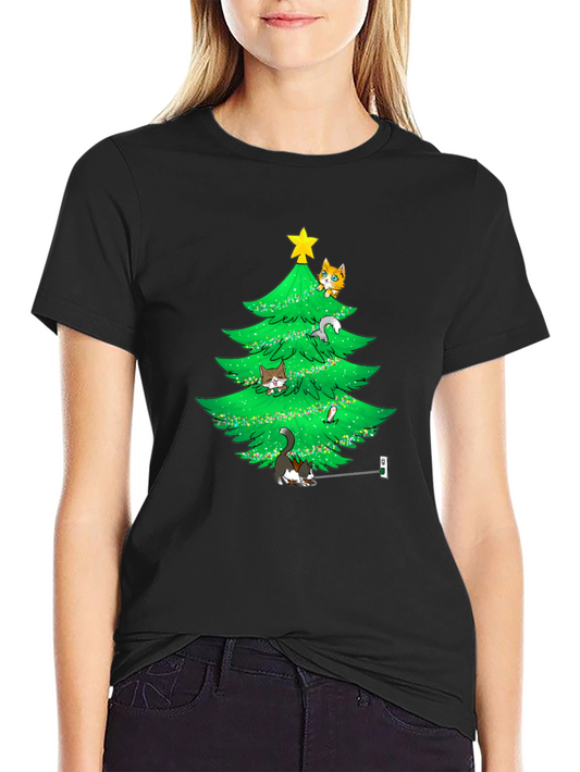 Cat Christmas Tree T-Shirt