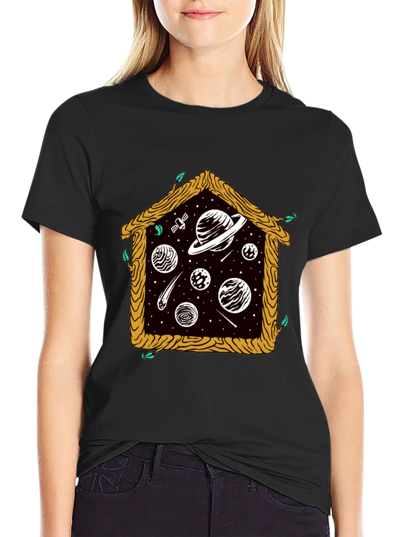 Cosmic House Graphic Tee - Black