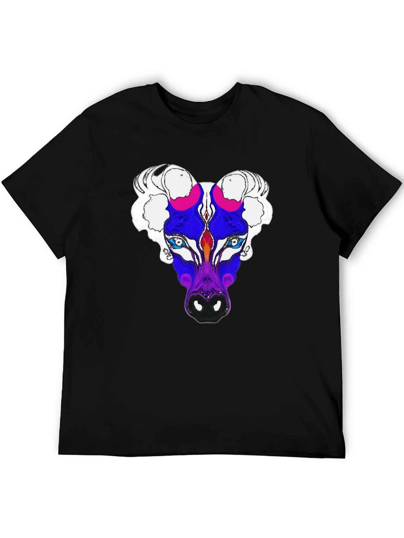 Abstract Bull Graphic Tee - Mens Black T-Shirt
