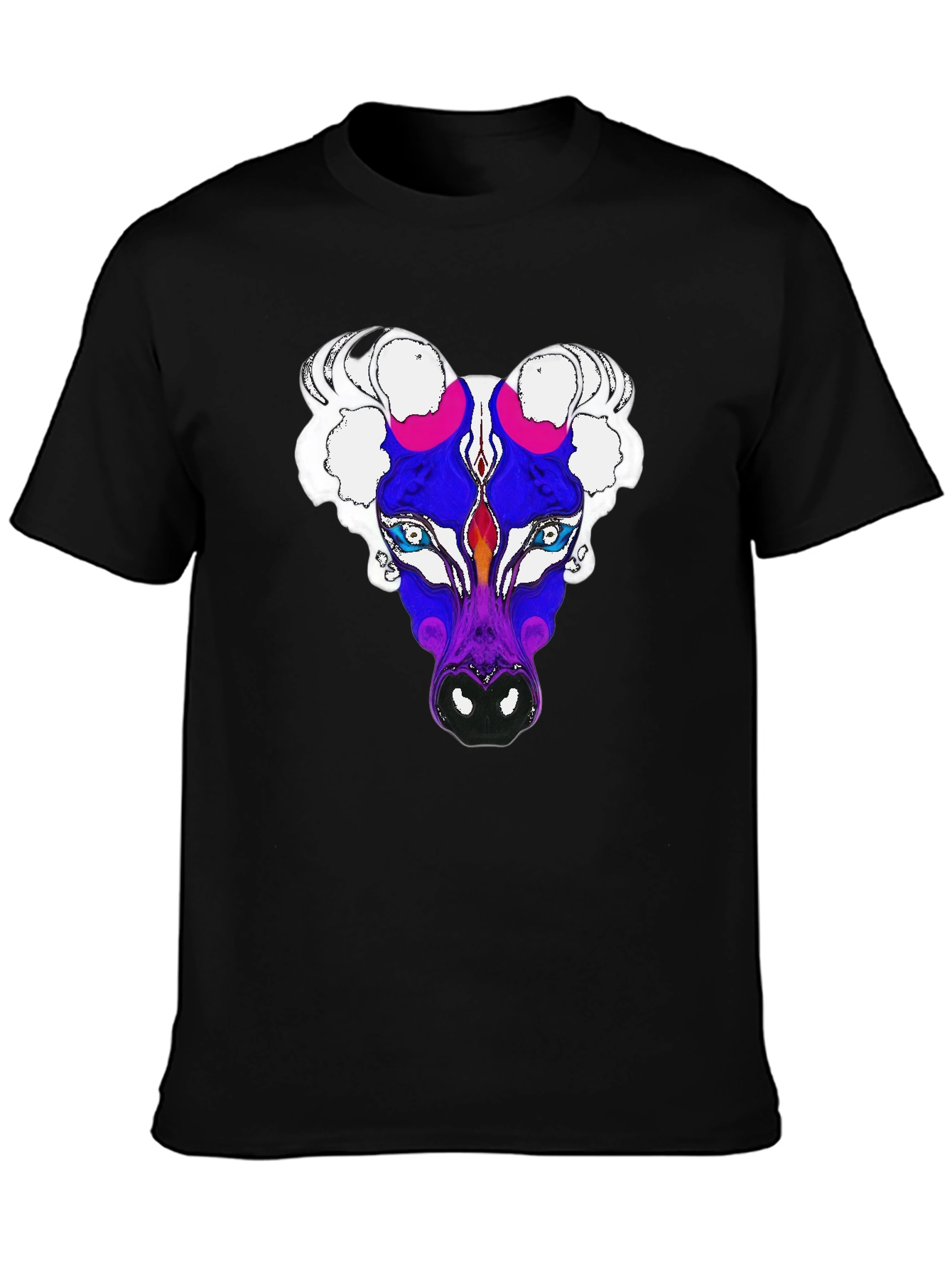 Abstract Bull Graphic Tee - Mens Black T-Shirt
