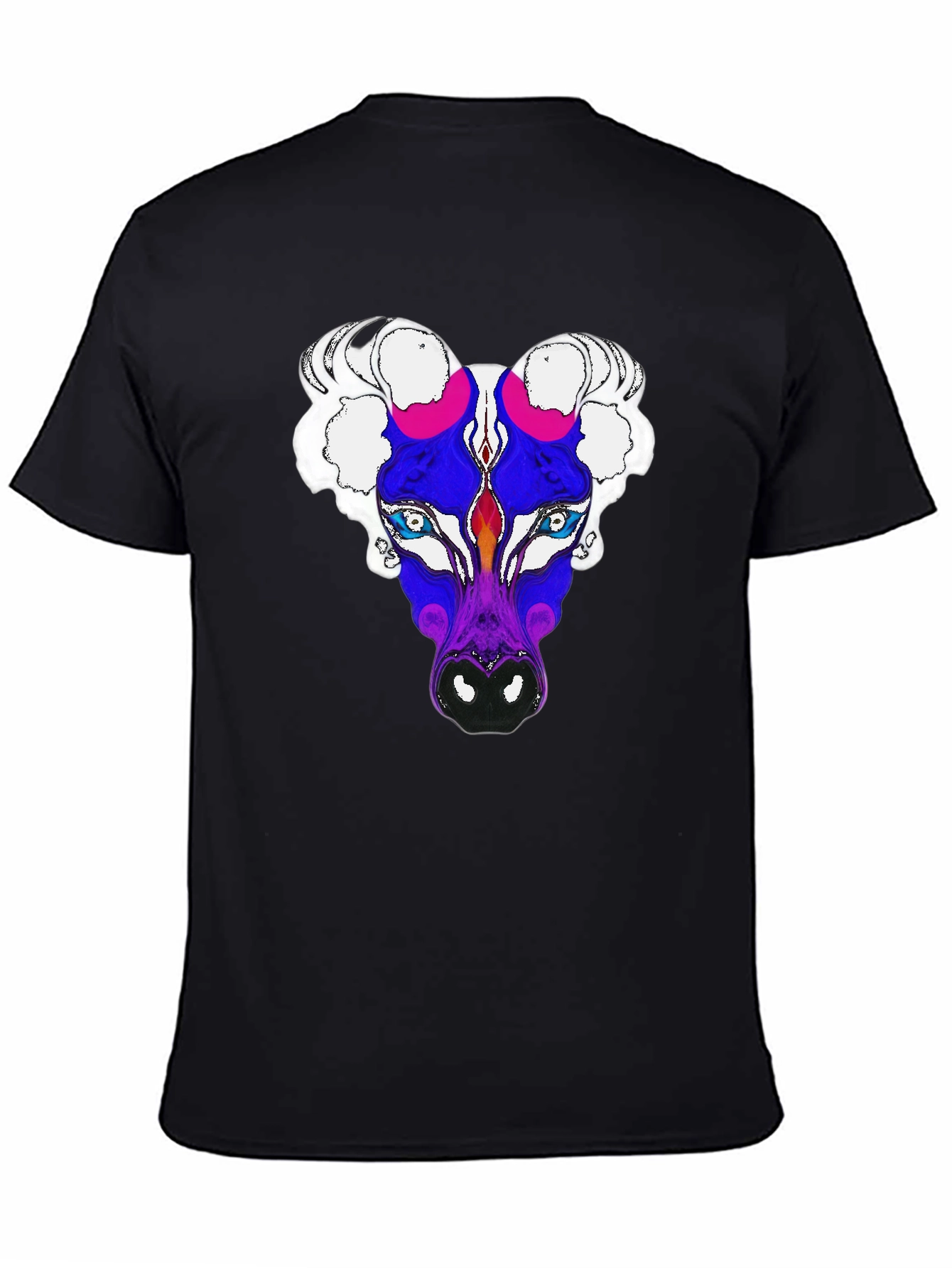 Abstract Bull Graphic Tee - Mens Black T-Shirt