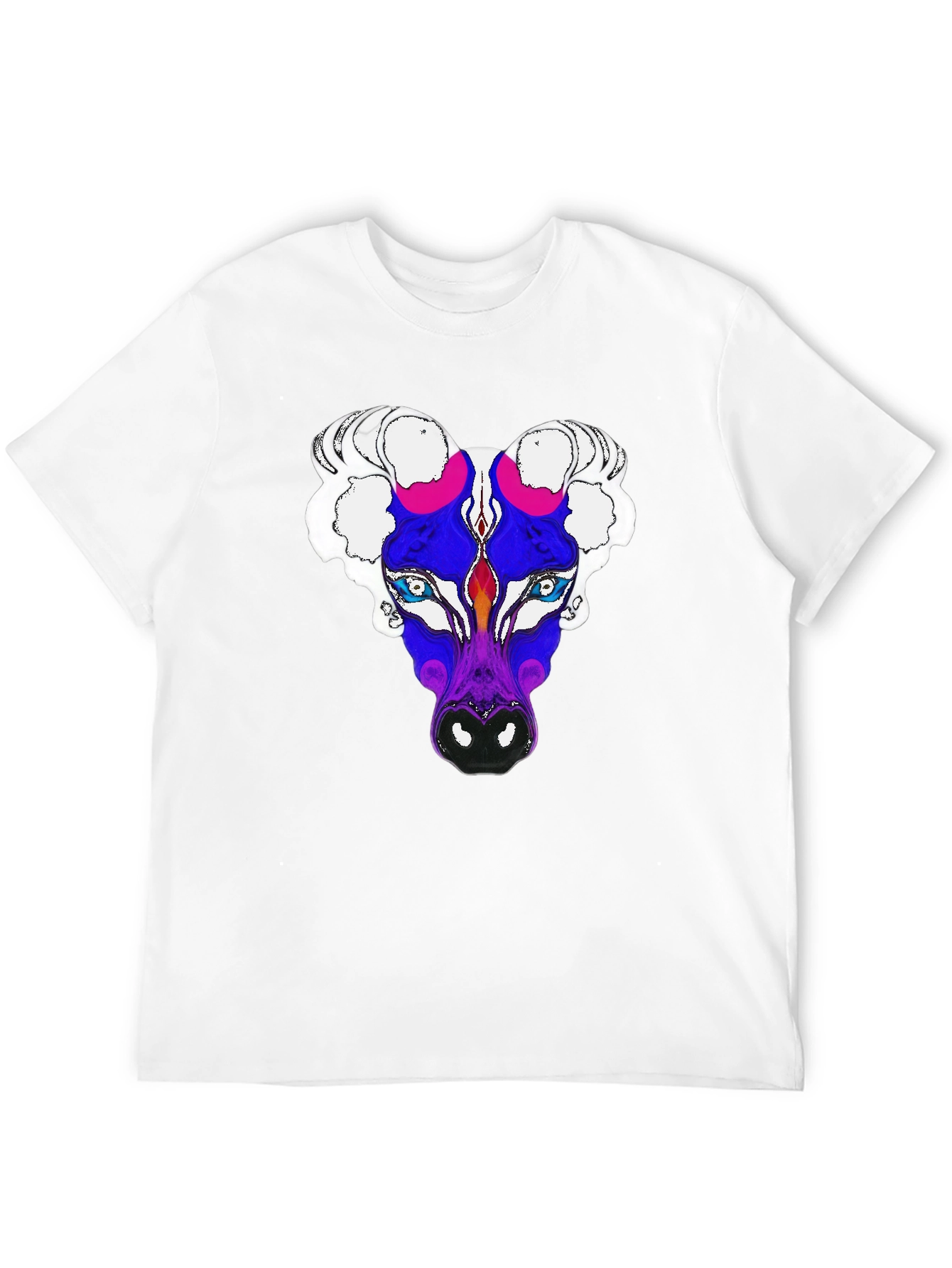 Abstract Bull Graphic Tee - Mens Black T-Shirt