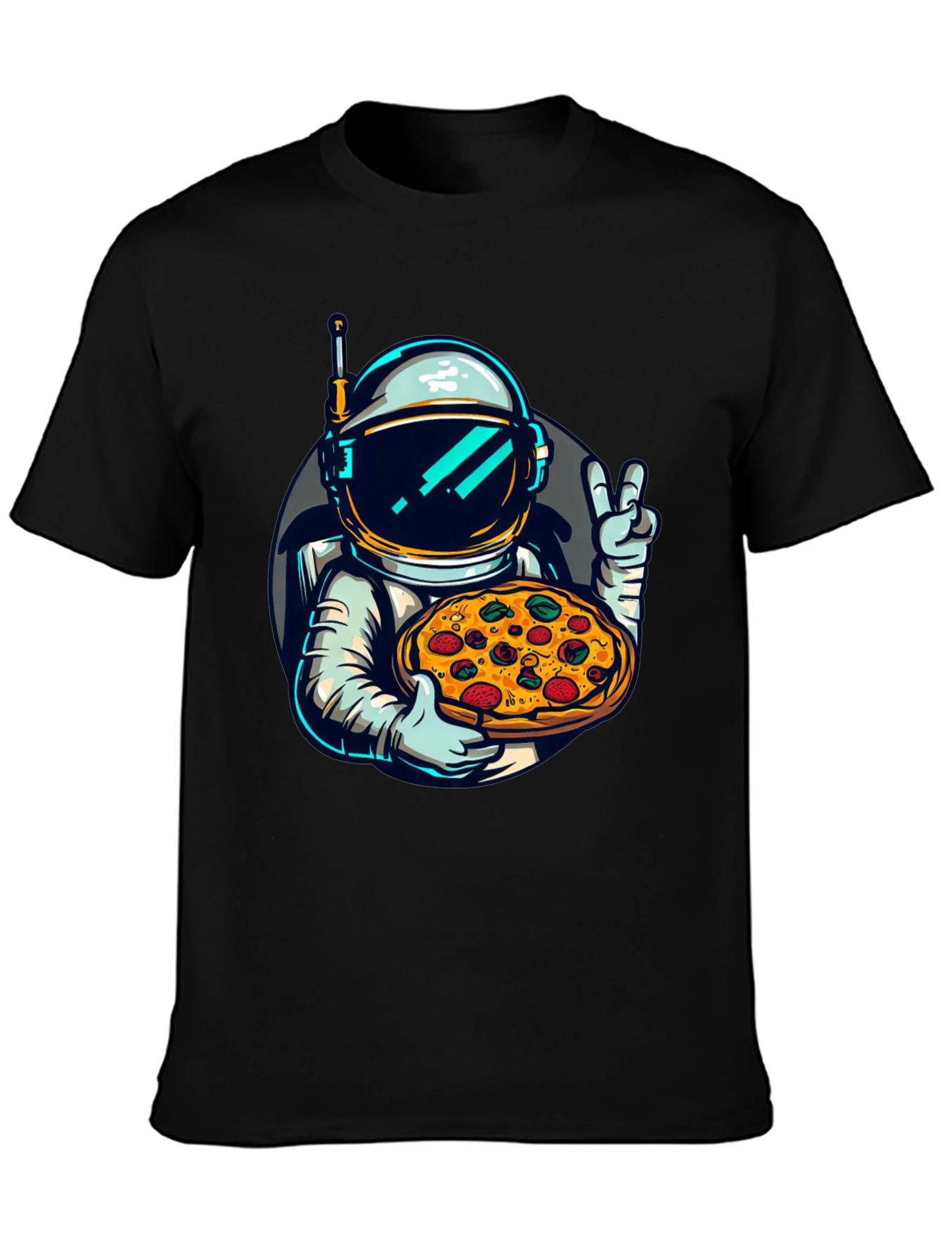 Astronaut Pizza T-Shirt - Space Foodie Tee