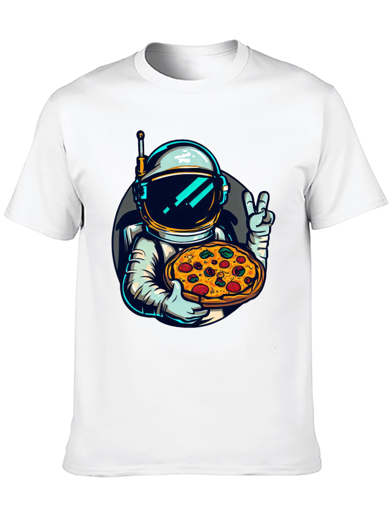 Astronaut Pizza T-Shirt - Space Foodie Tee