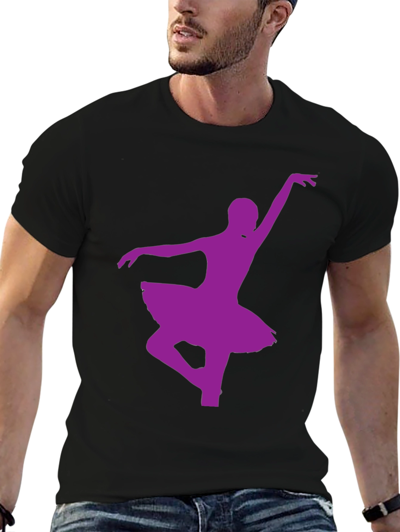 Ballerina Dance Silhouette Black T-Shirt