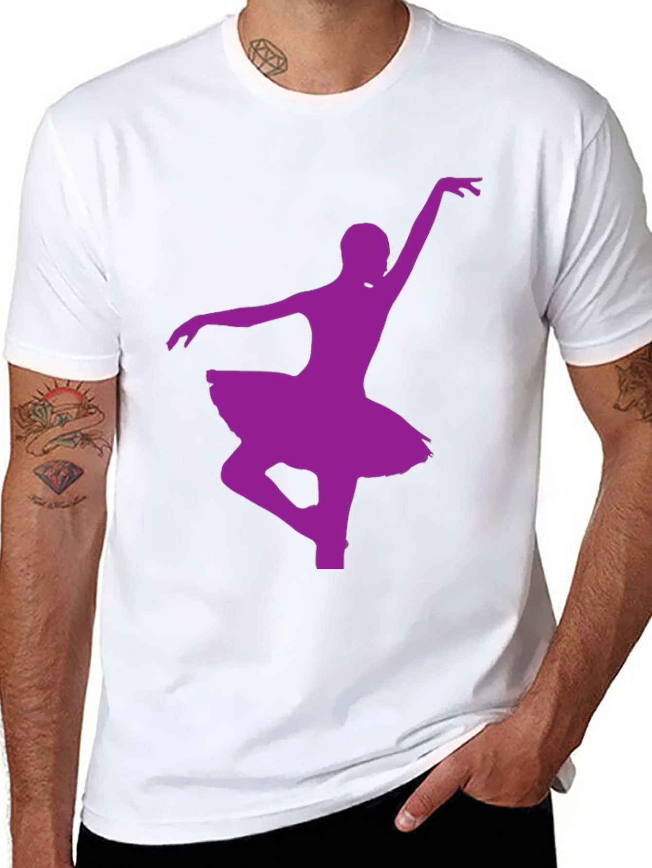 Ballerina Dance Silhouette Black T-Shirt