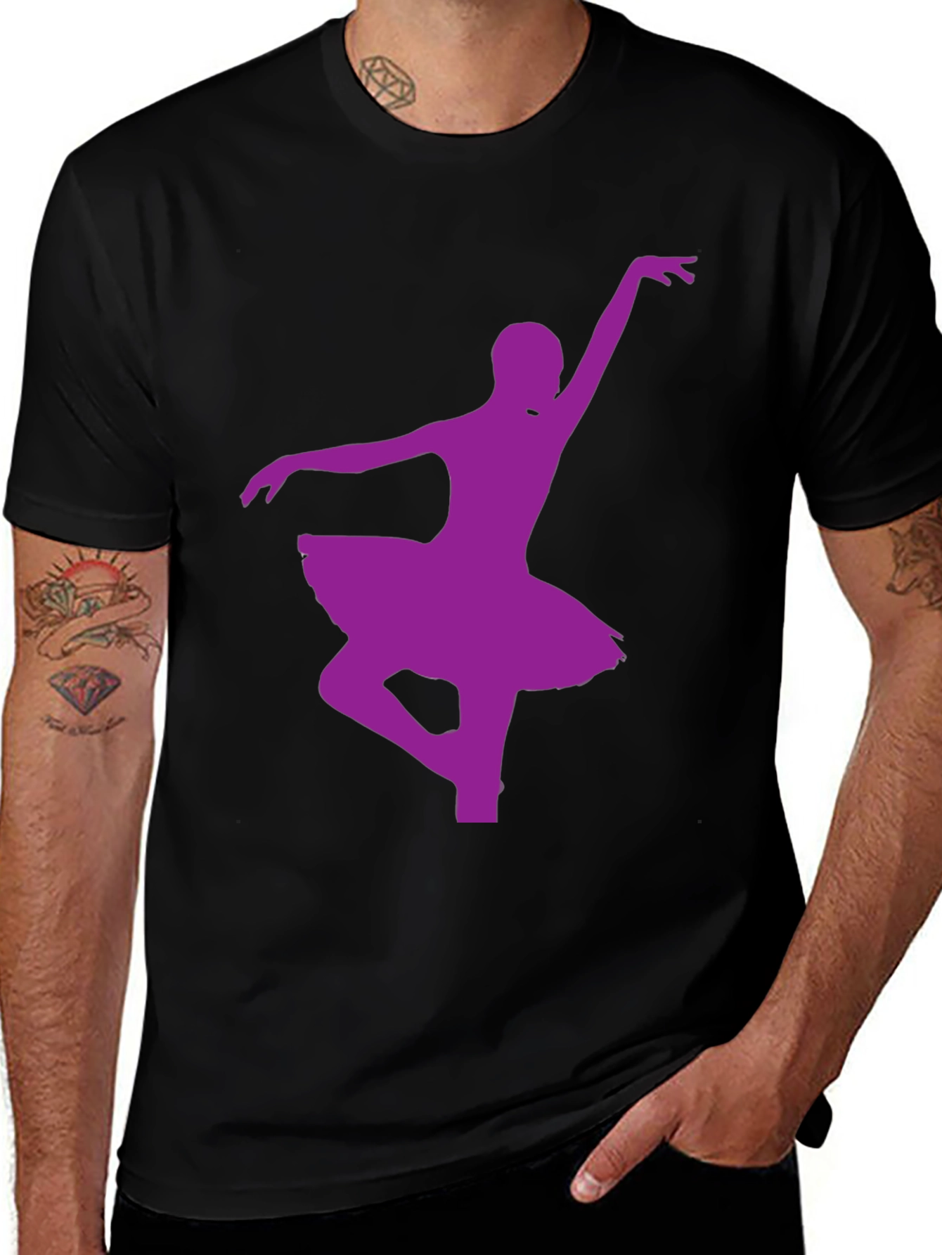 Ballerina Dance Silhouette Black T-Shirt