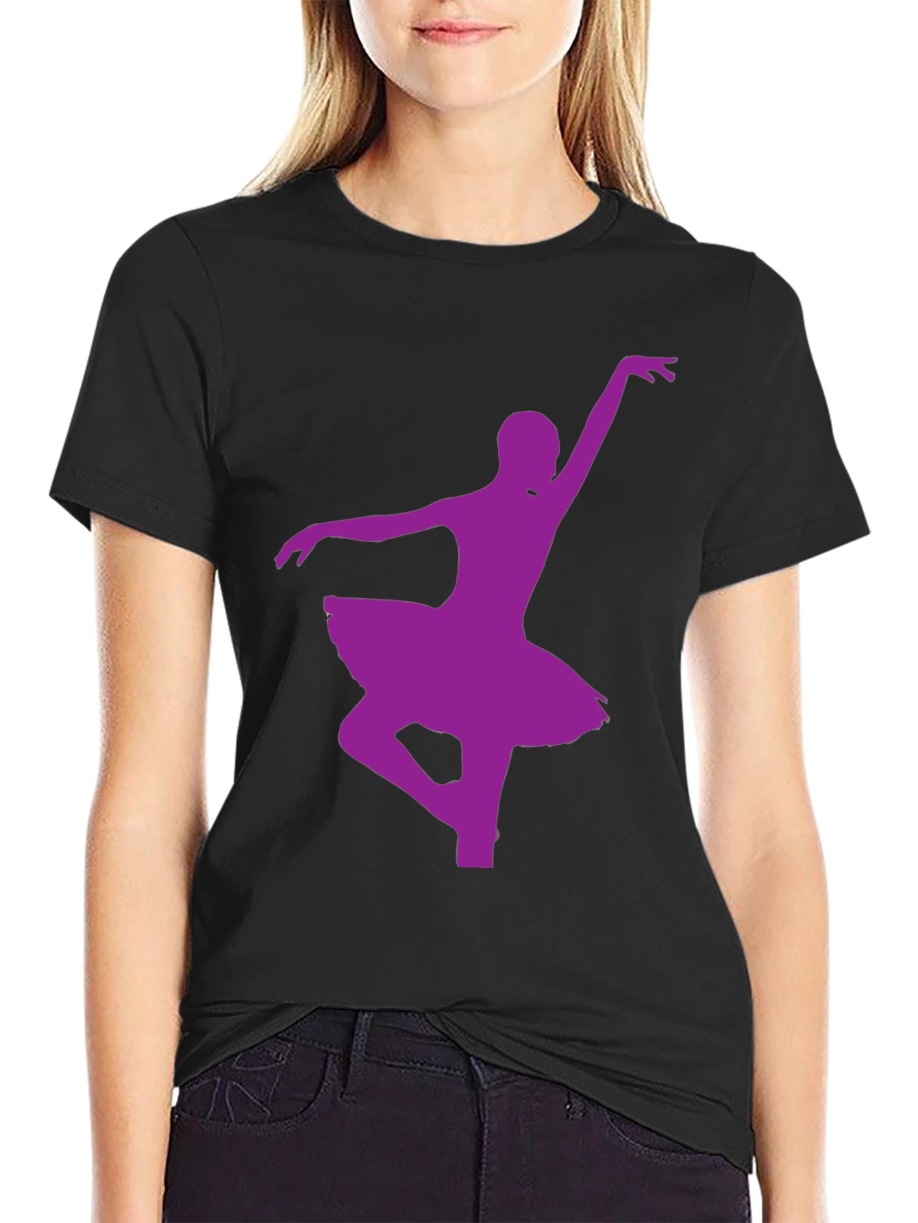 Ballerina Dance Silhouette Black T-Shirt