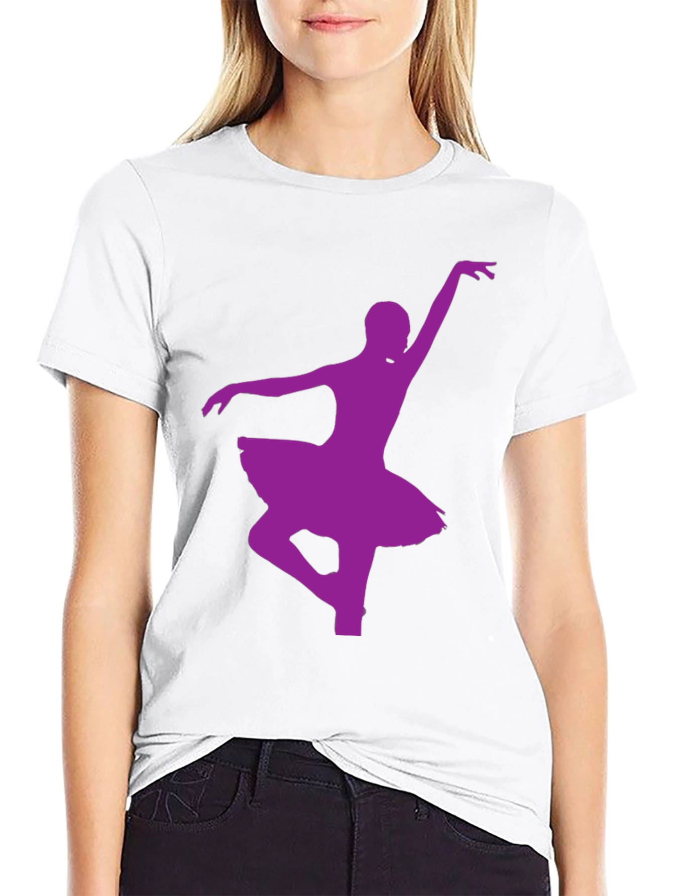 Ballerina Dance Silhouette Black T-Shirt