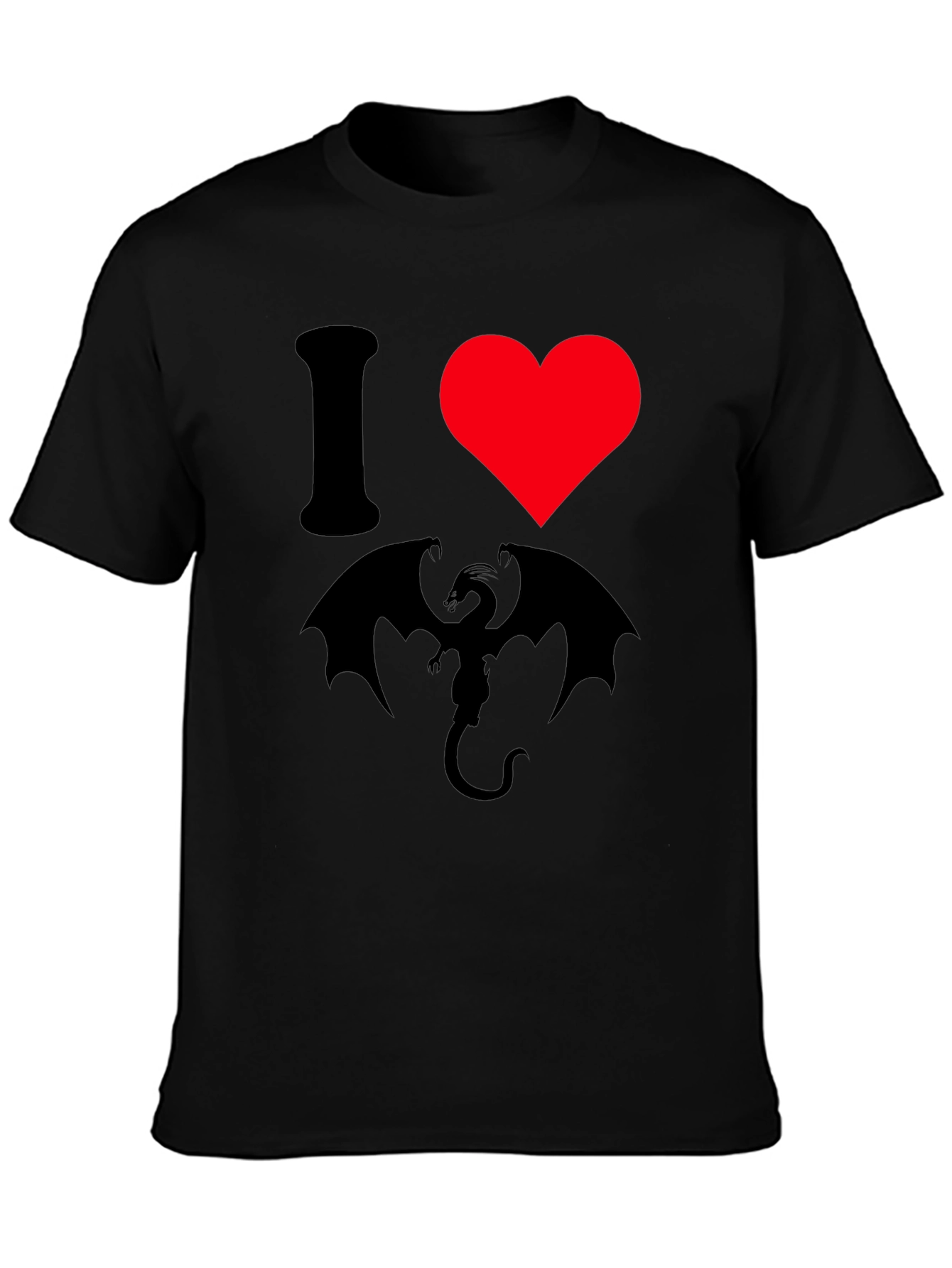 I Heart Dragon T-Shirt - Black Graphic Tee