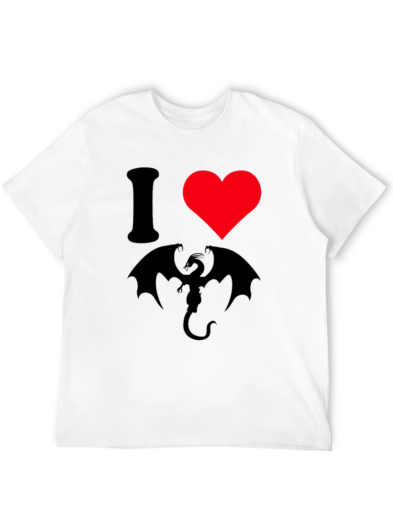 I Heart Dragon T-Shirt - Black Graphic Tee