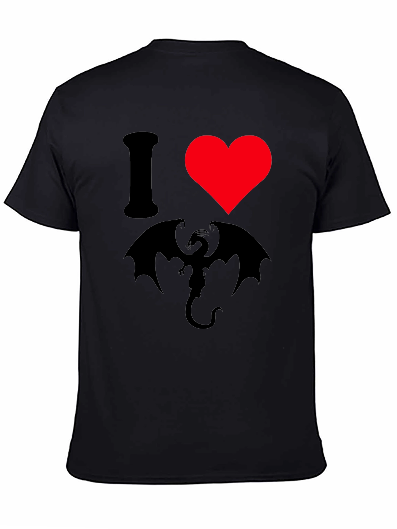 I Heart Dragon T-Shirt - Black Graphic Tee