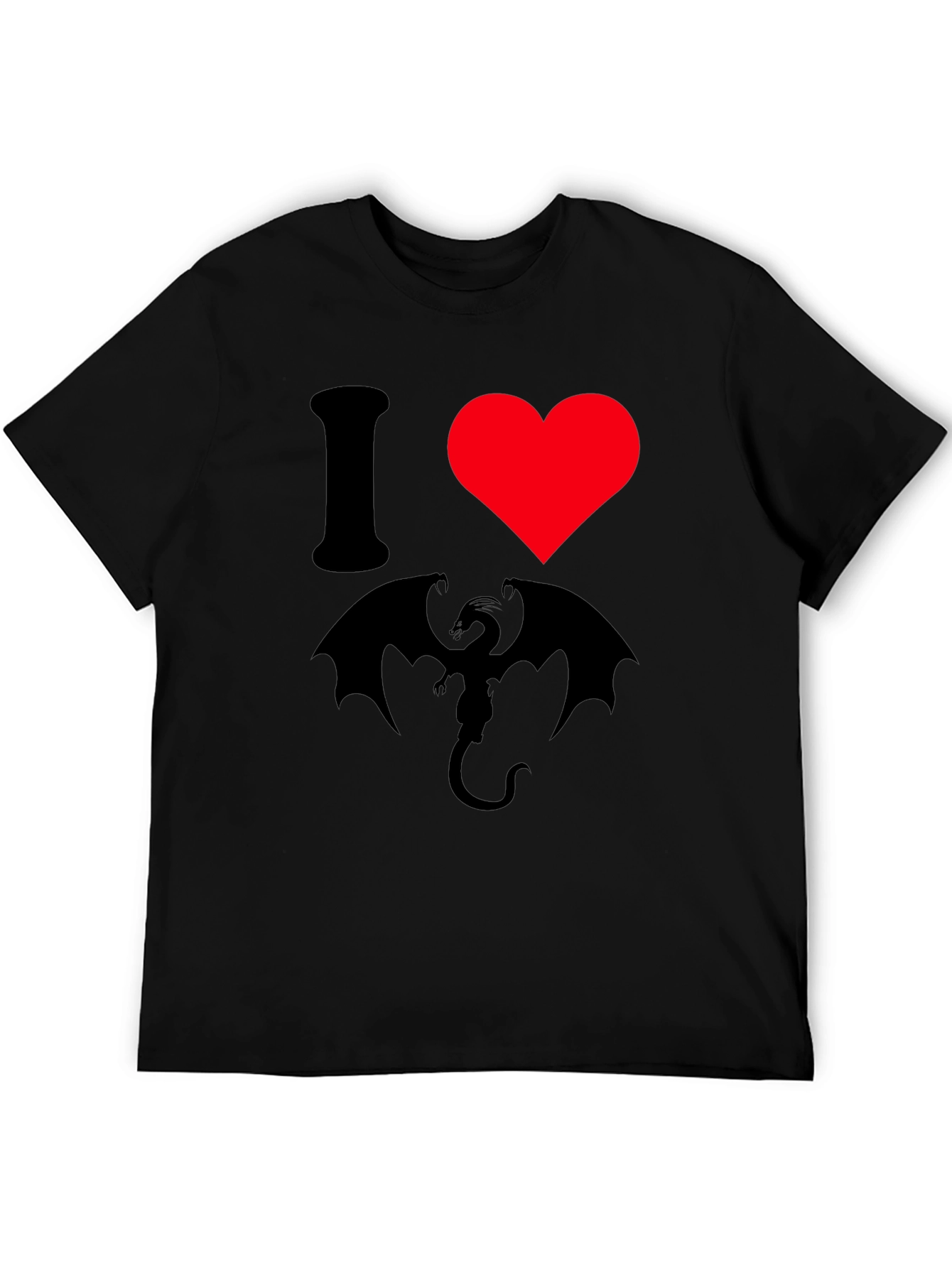 I Heart Dragon T-Shirt - Black Graphic Tee