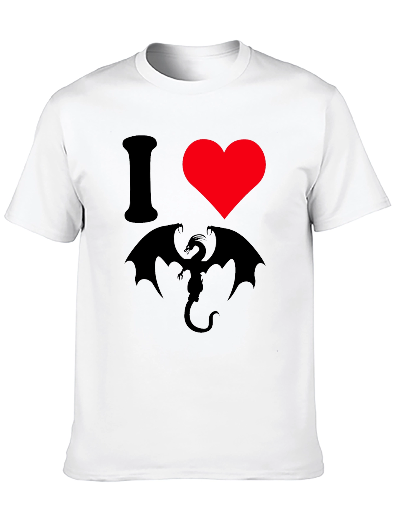 I Heart Dragon T-Shirt - Black Graphic Tee