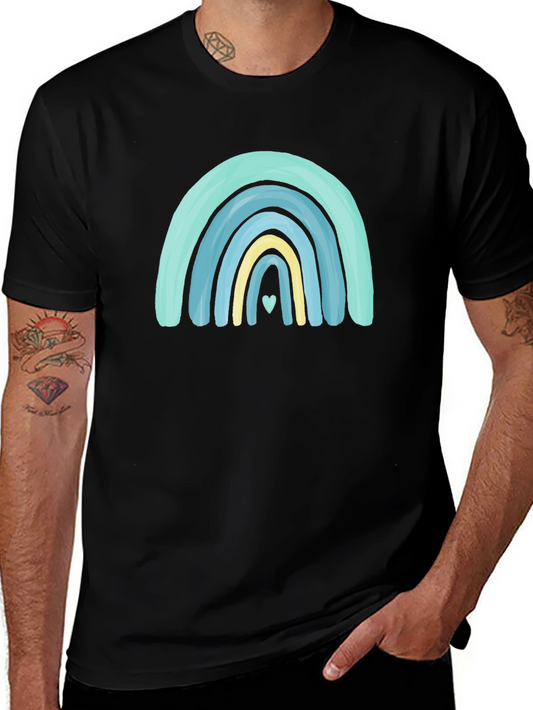 Rainbow Heart Graphic Black Tee