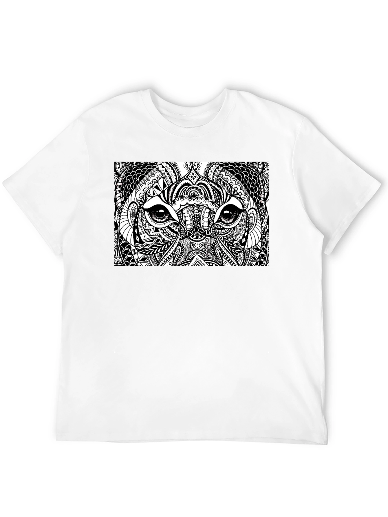 Abstract Animal Print Black T-Shirt