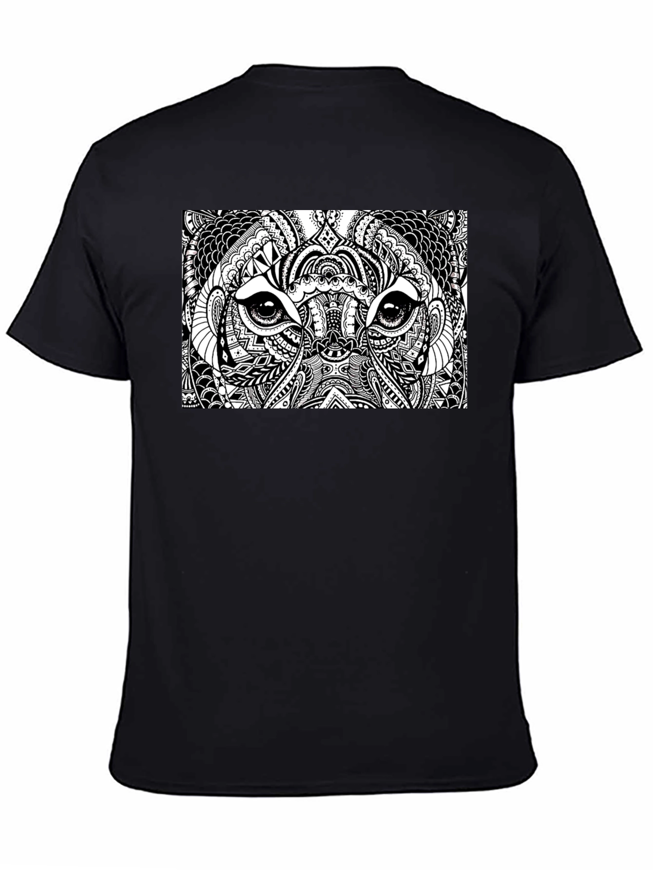 Abstract Animal Print Black T-Shirt