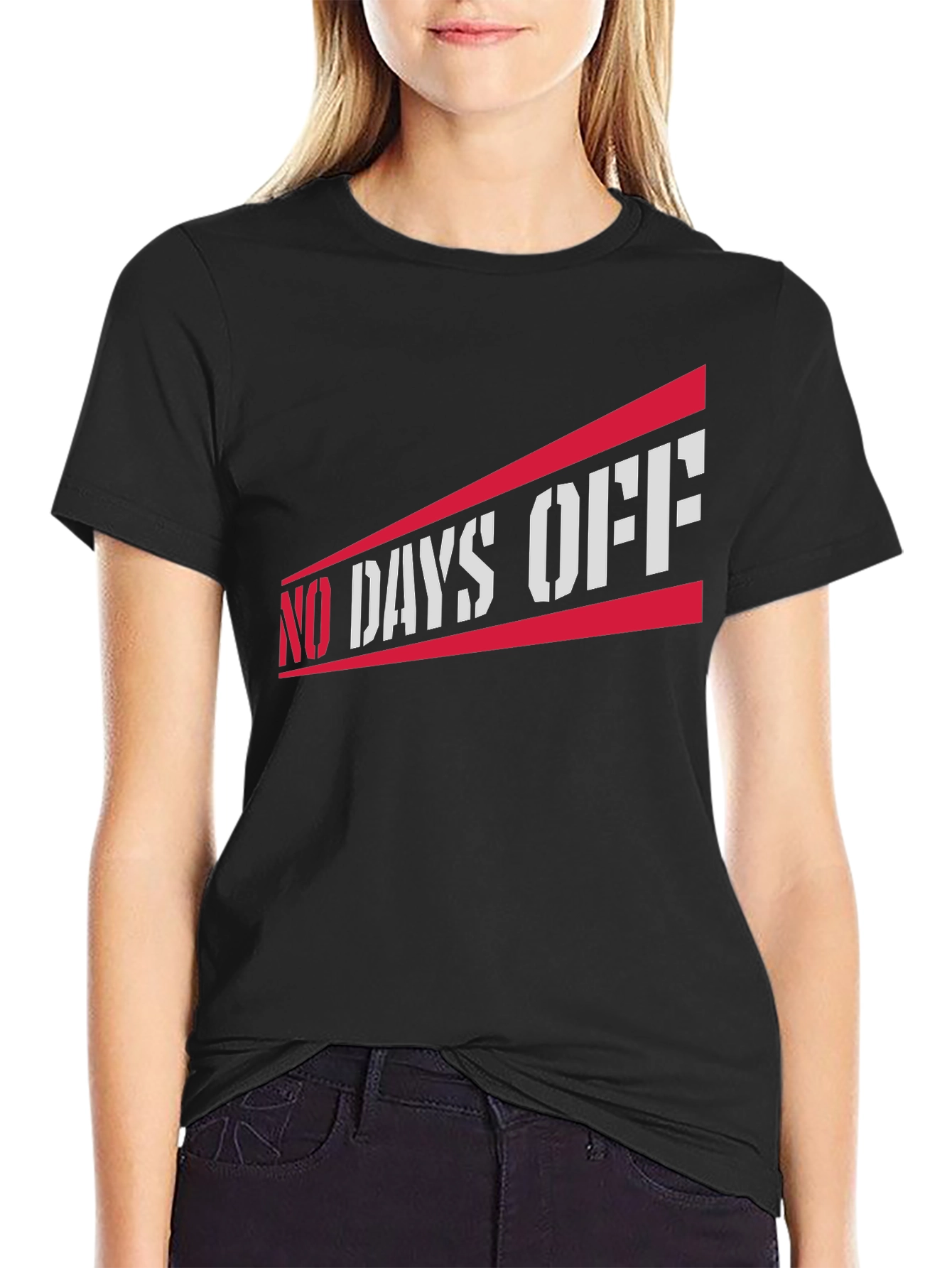 No Days Off Graphic Tee - Black Casual T-Shirt
