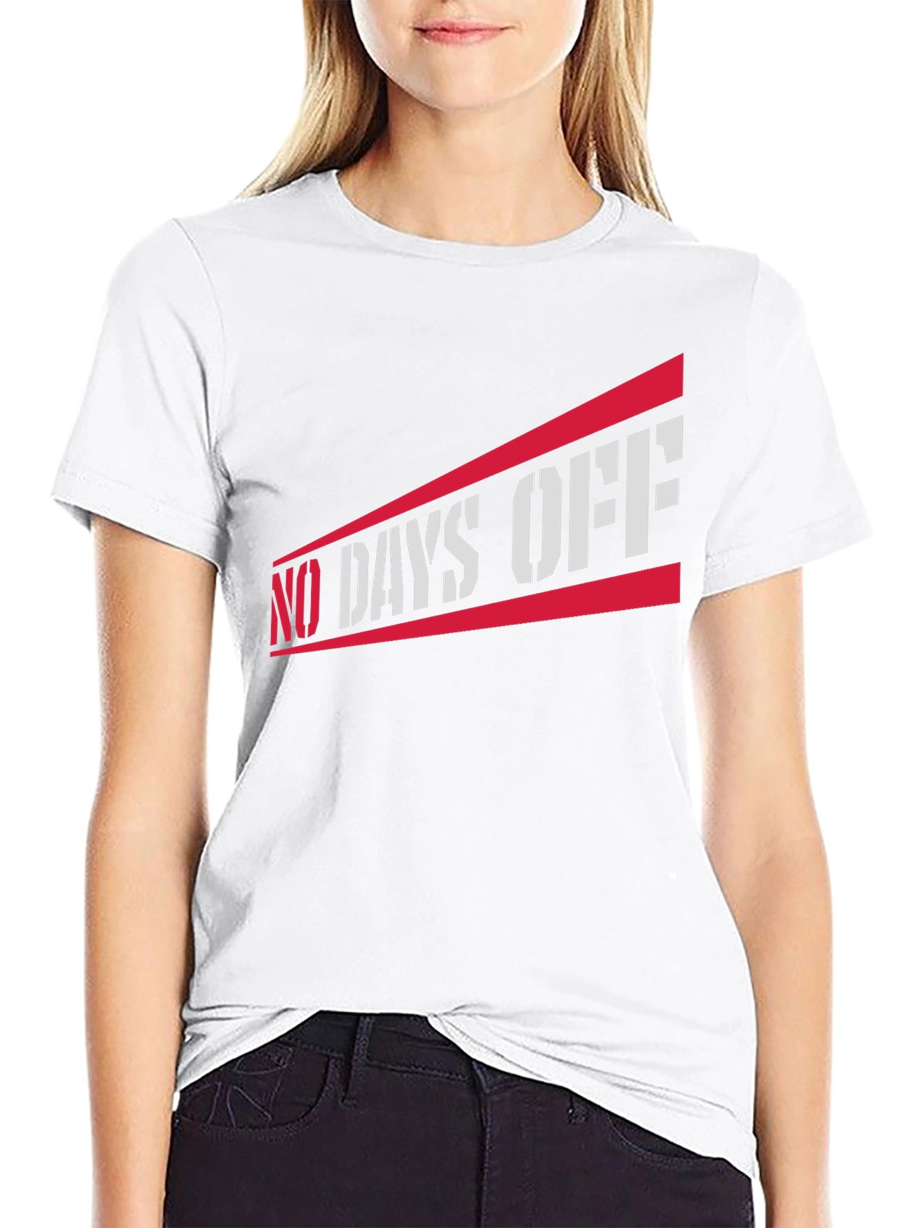 No Days Off Graphic Tee - Black Casual T-Shirt