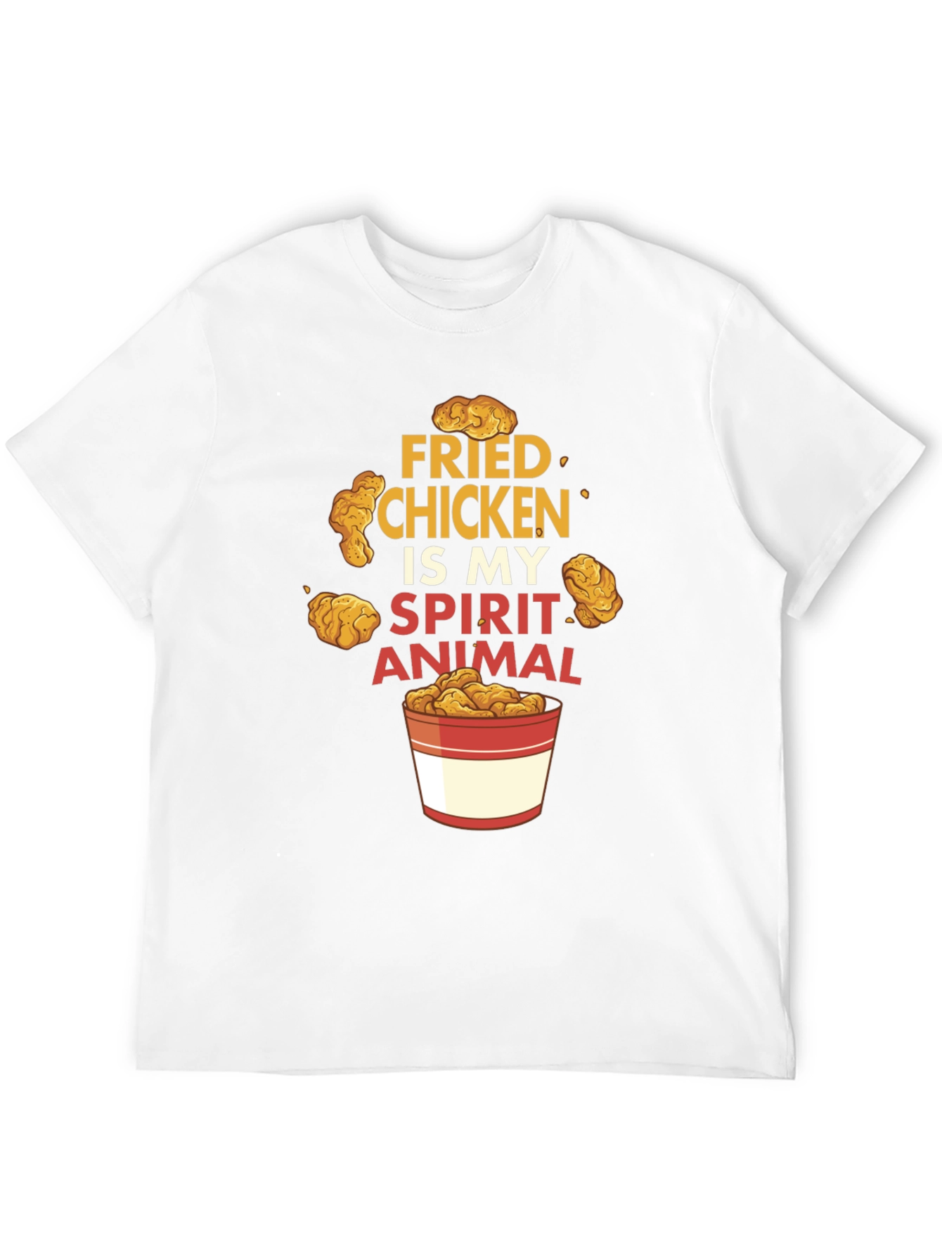 Fried Chicken Spirit Animal Black Graphic T-Shirt