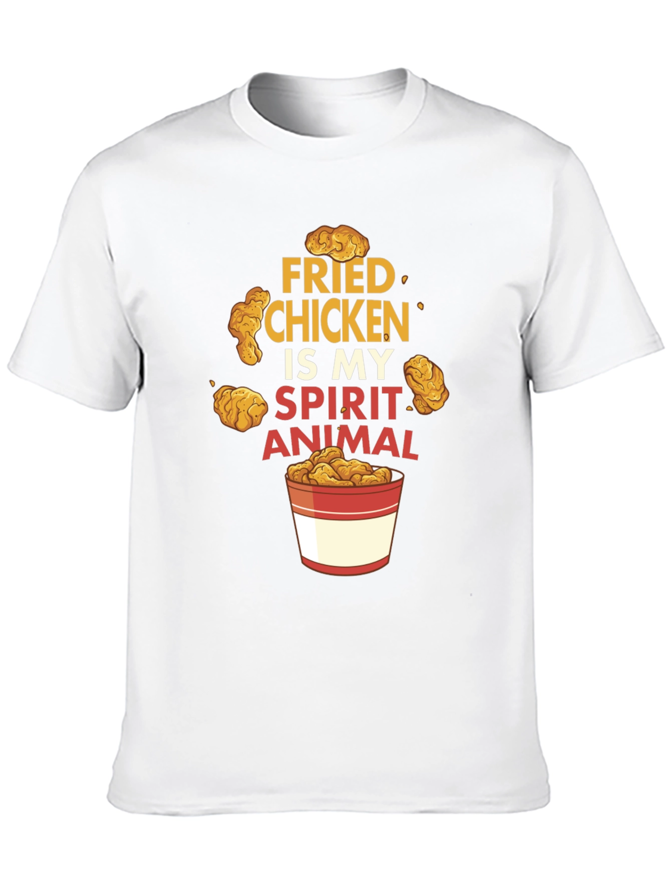 Fried Chicken Spirit Animal Black Graphic T-Shirt