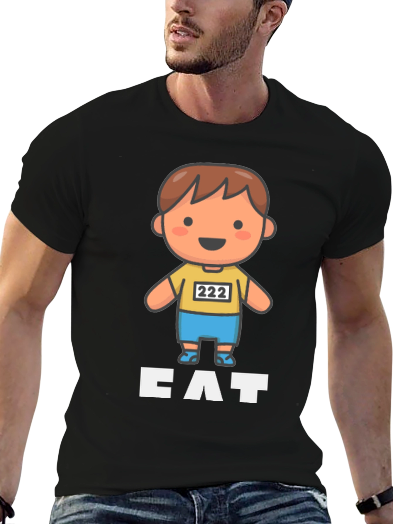 Cartoon Runner T-Shirt - CAT - Funny Athletic Design