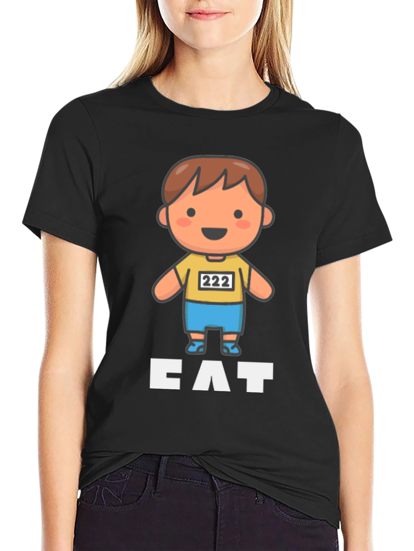 Cartoon Runner T-Shirt - CAT - Funny Athletic Design