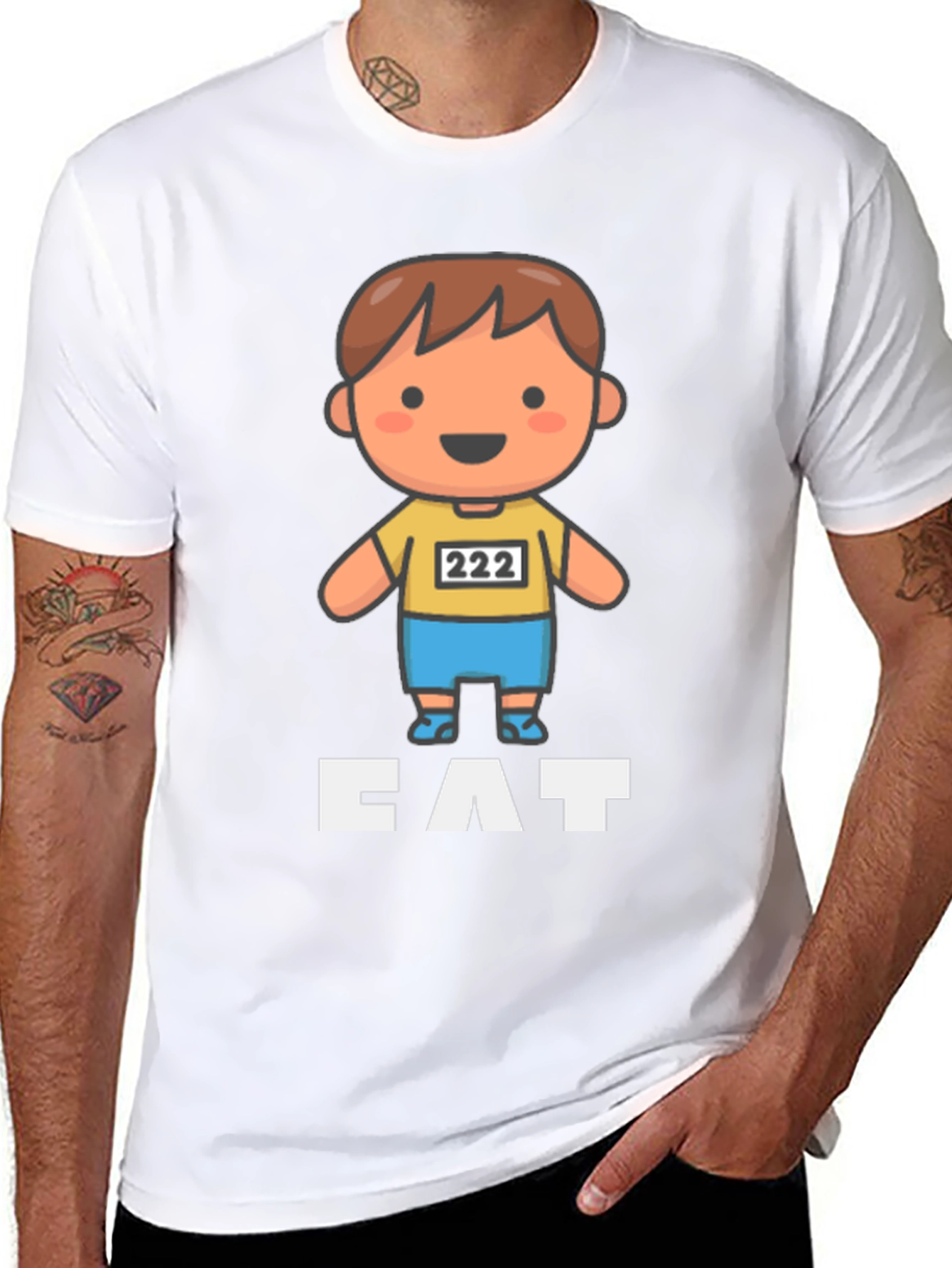 Cartoon Runner T-Shirt - CAT - Funny Athletic Design
