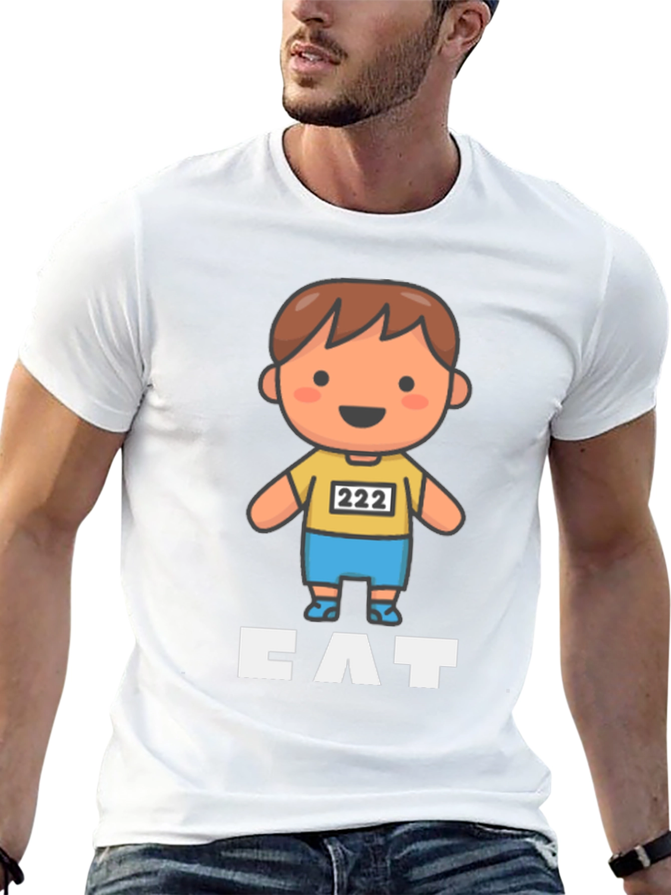 Cartoon Runner T-Shirt - CAT - Funny Athletic Design