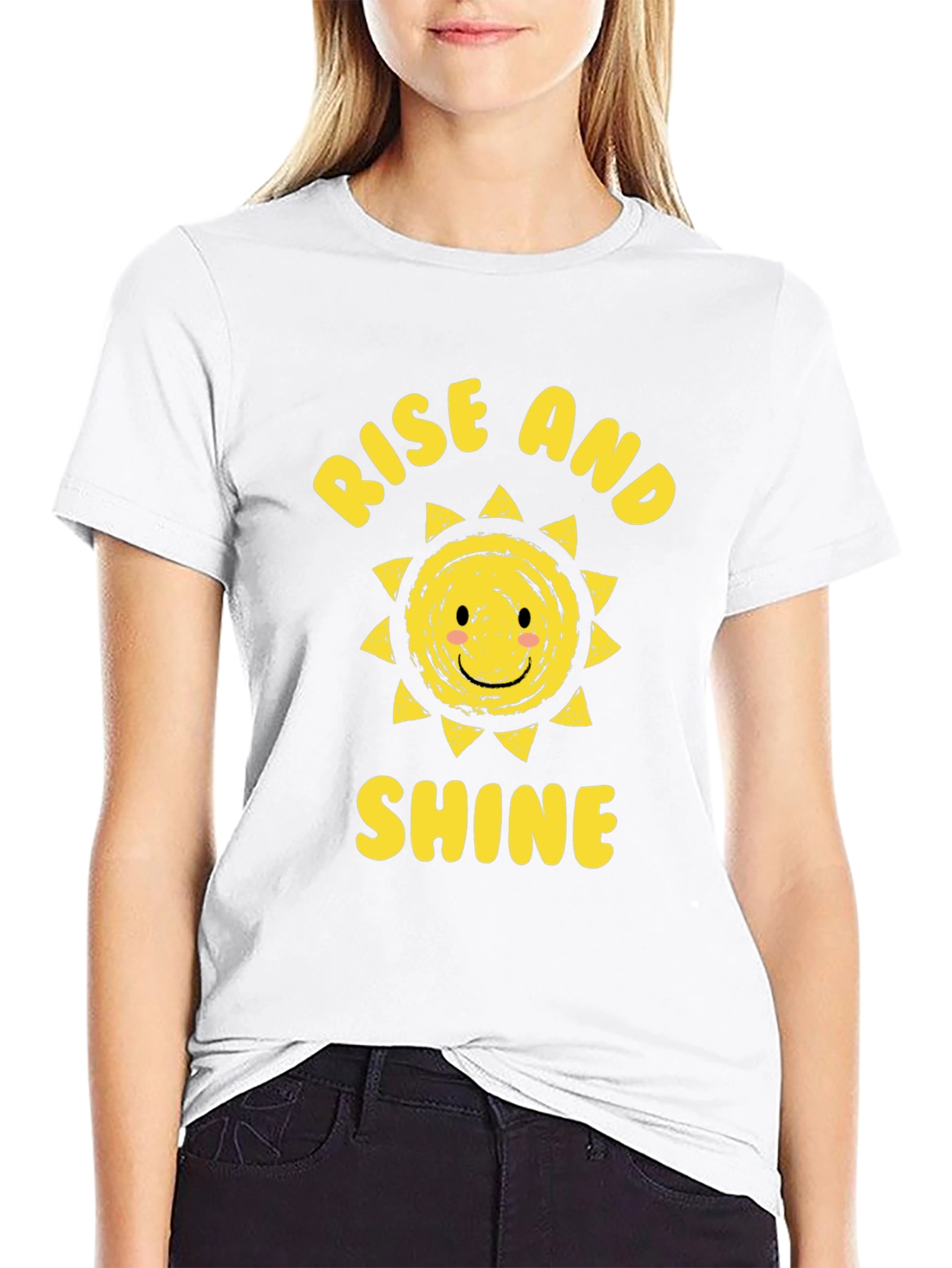 Rise and Shine Graphic Tee - Black Cotton T-Shirt