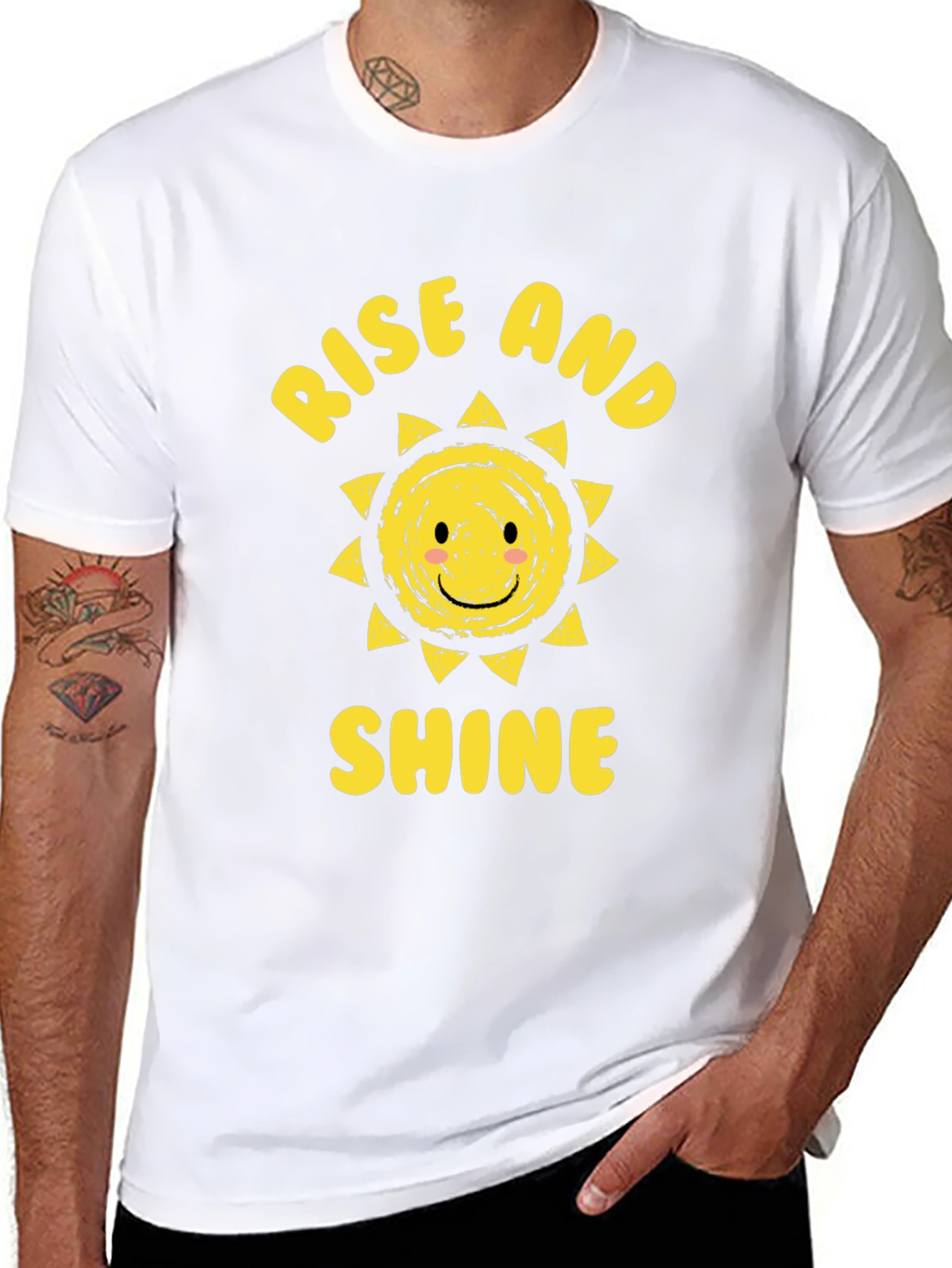 Rise and Shine Graphic Tee - Black Cotton T-Shirt