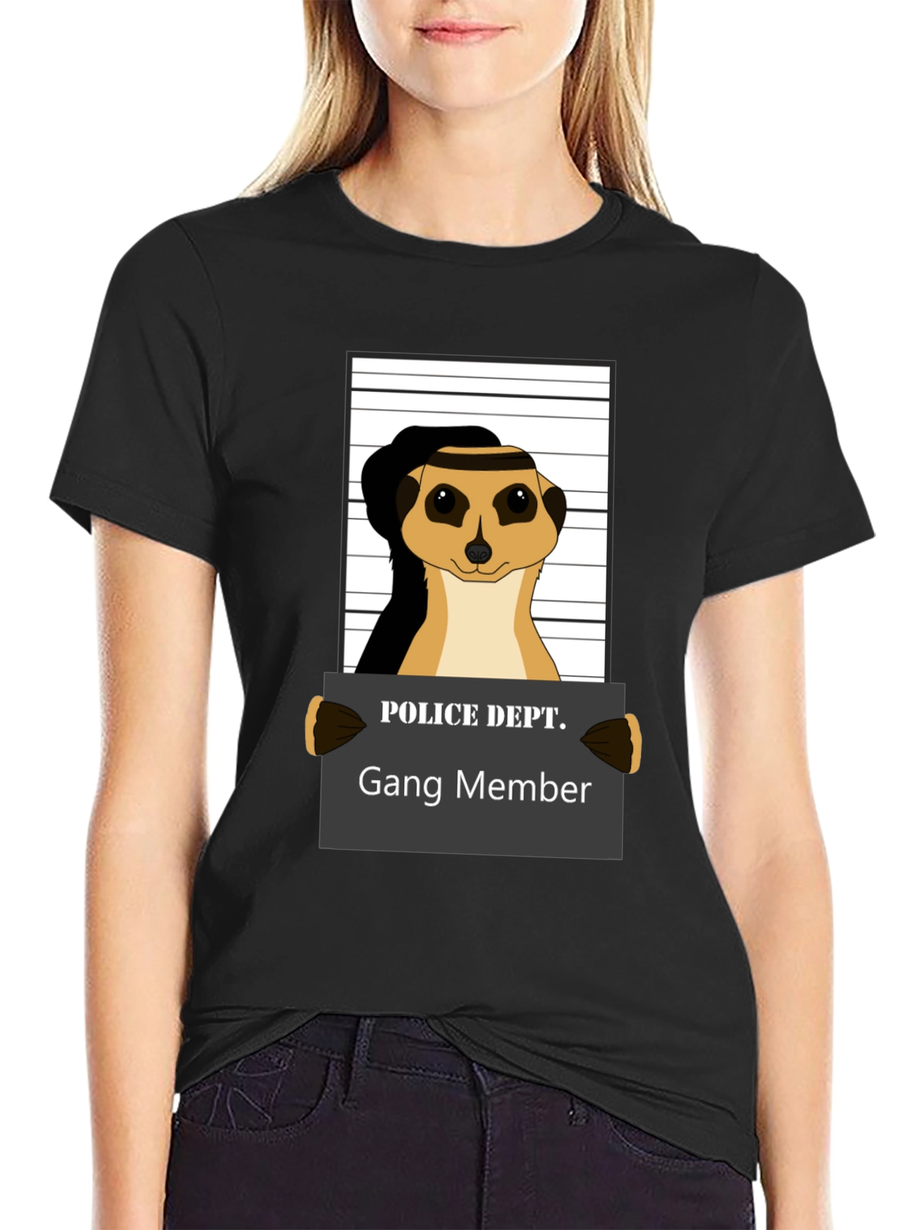 Gang Member Meerkat T-Shirt - Novelty Animal Tee
